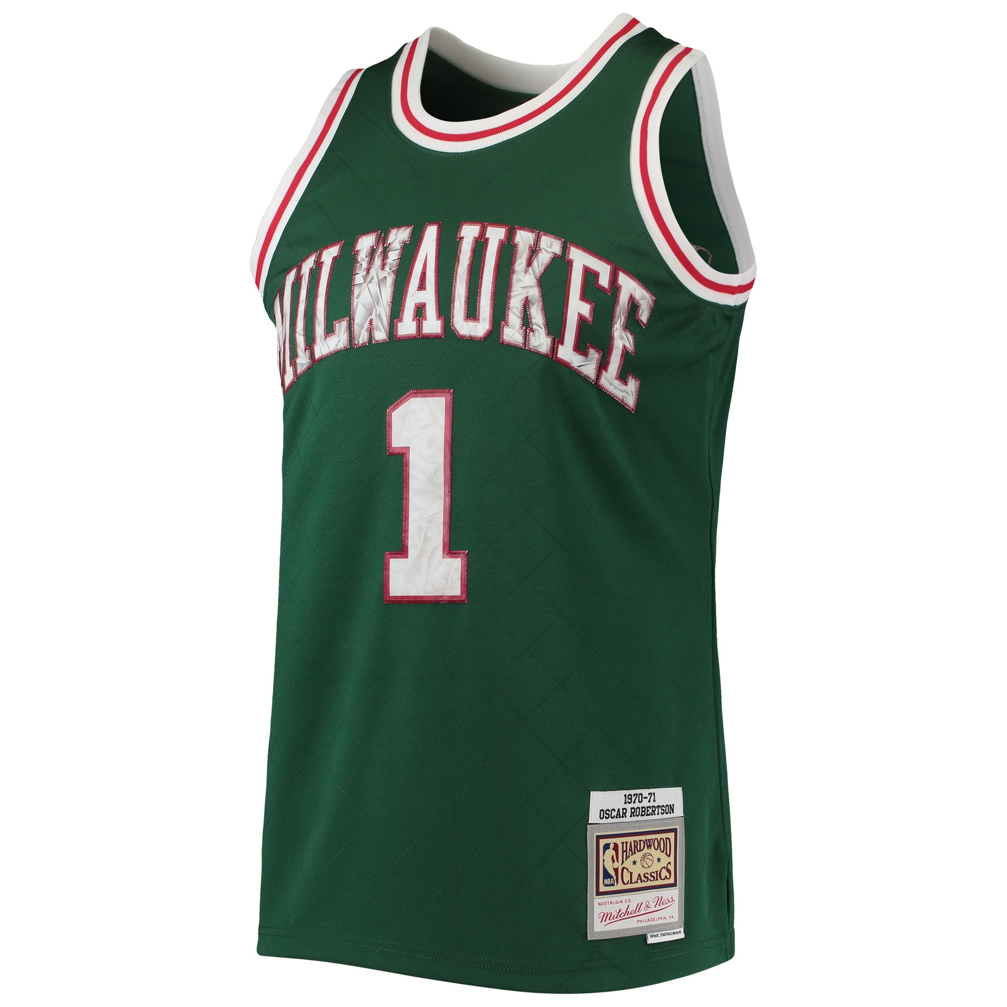 Oscar Robertson Milwaukee Bucks Mitchell & Ness 1996/97 Hardwood Classics NBA 75th Anniversary Diamond Swingman Jersey - Green - vstockx