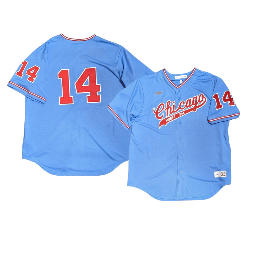 Men's Bill Melton Chicago White Sox Cooperstown Road Powder Blue/Red 1972 Premium Stitch Replica Jersey - vstockx