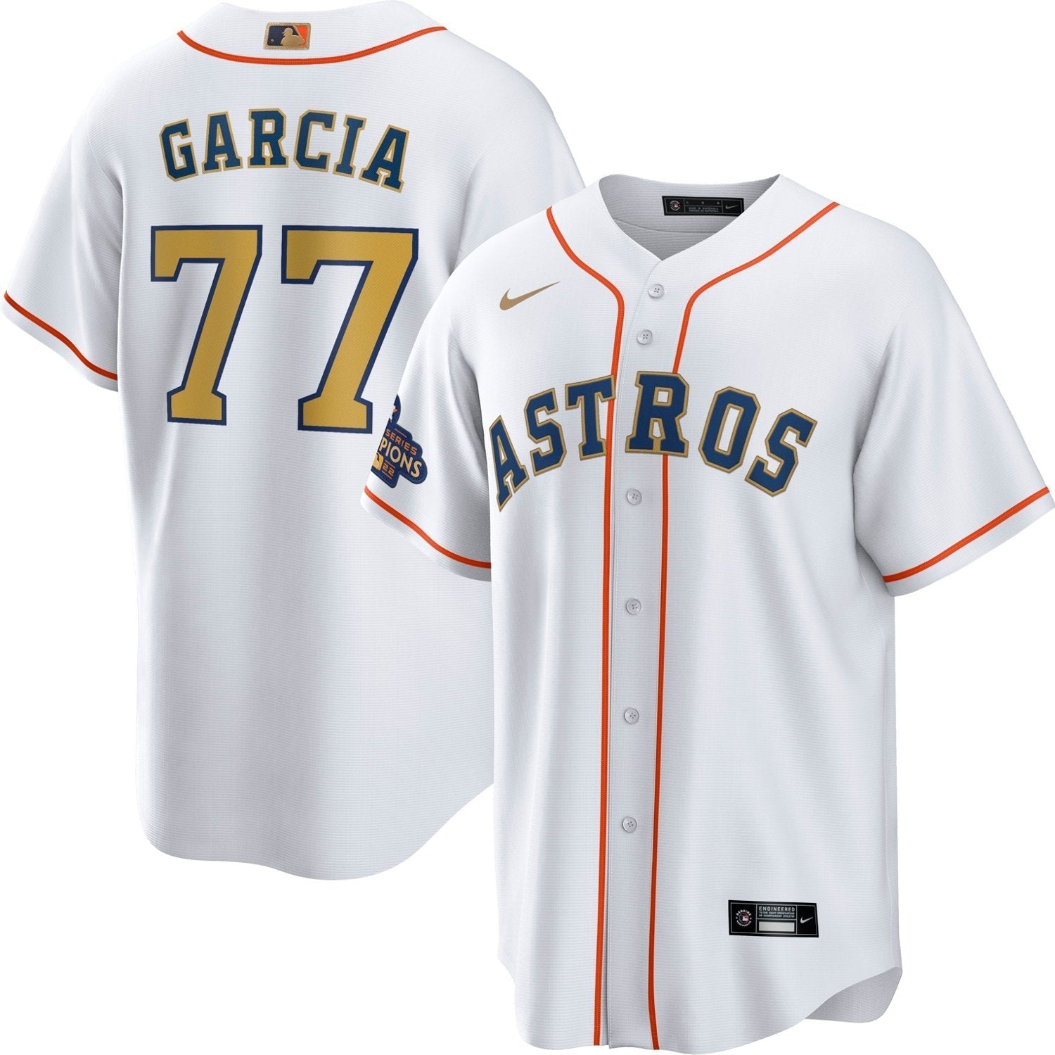 Nike Men's Houston Astros Gold Luis Garcia Replica Jersey - vstockx