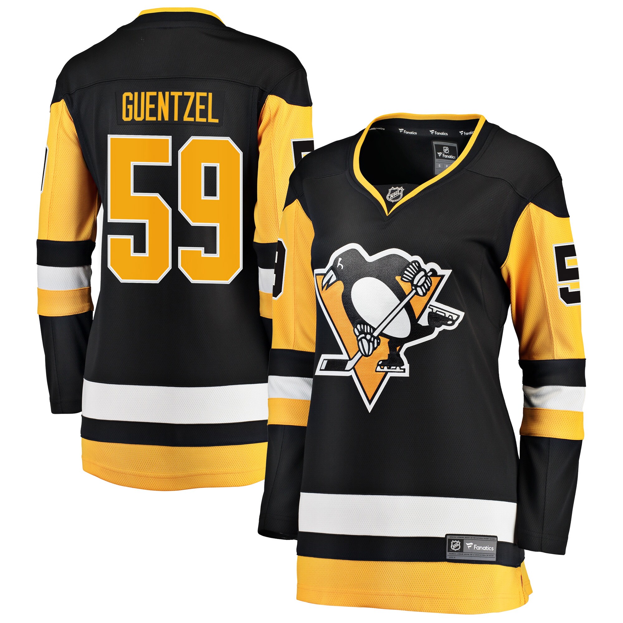 Jake Guentzel Pittsburgh Penguins Fanatics Branded Women's Home Premier Breakaway Player Jersey - Black - vstockx