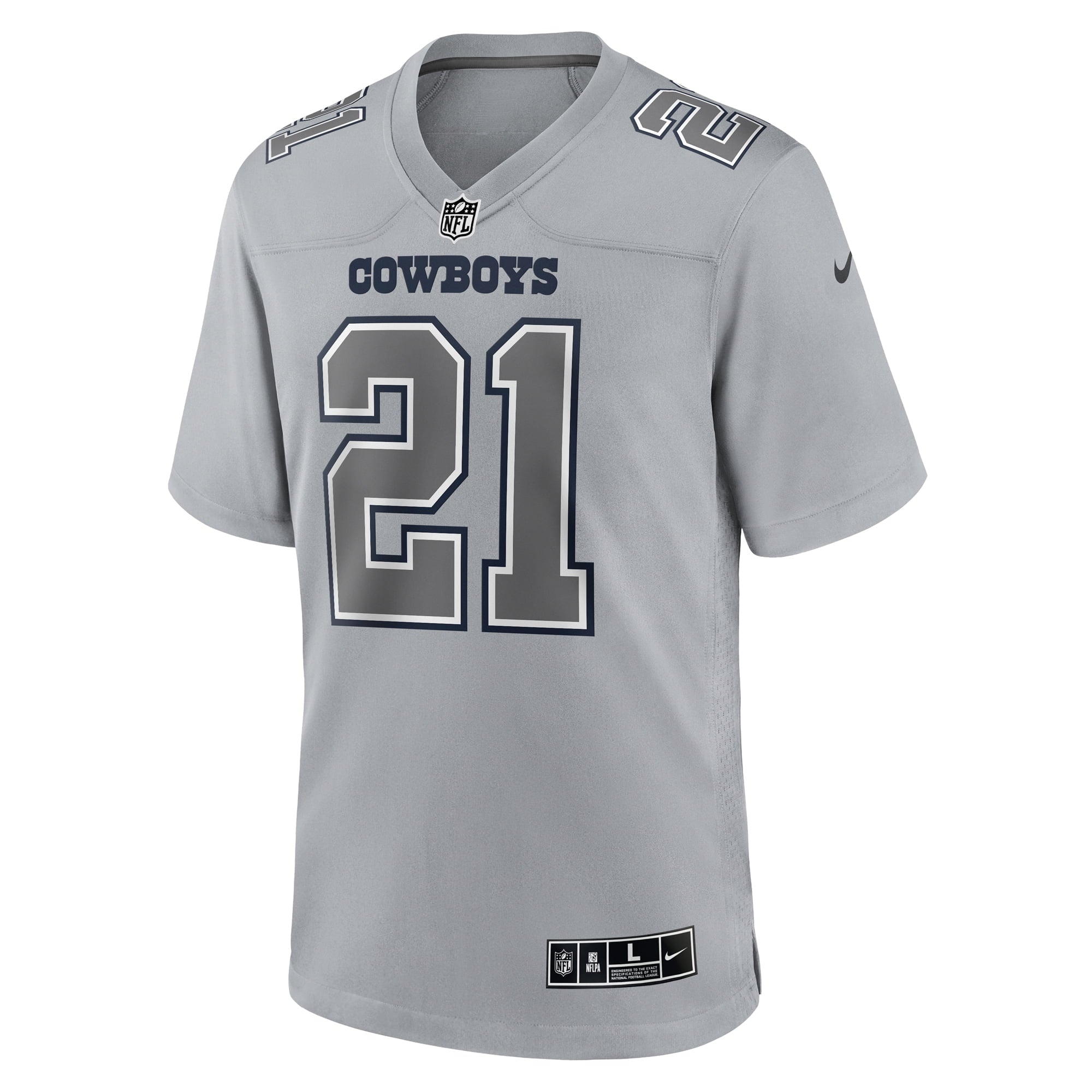 Men's Nike Ezekiel Elliott Gray Dallas Cowboys Atmosphere Fashion Game Jersey - vstockx