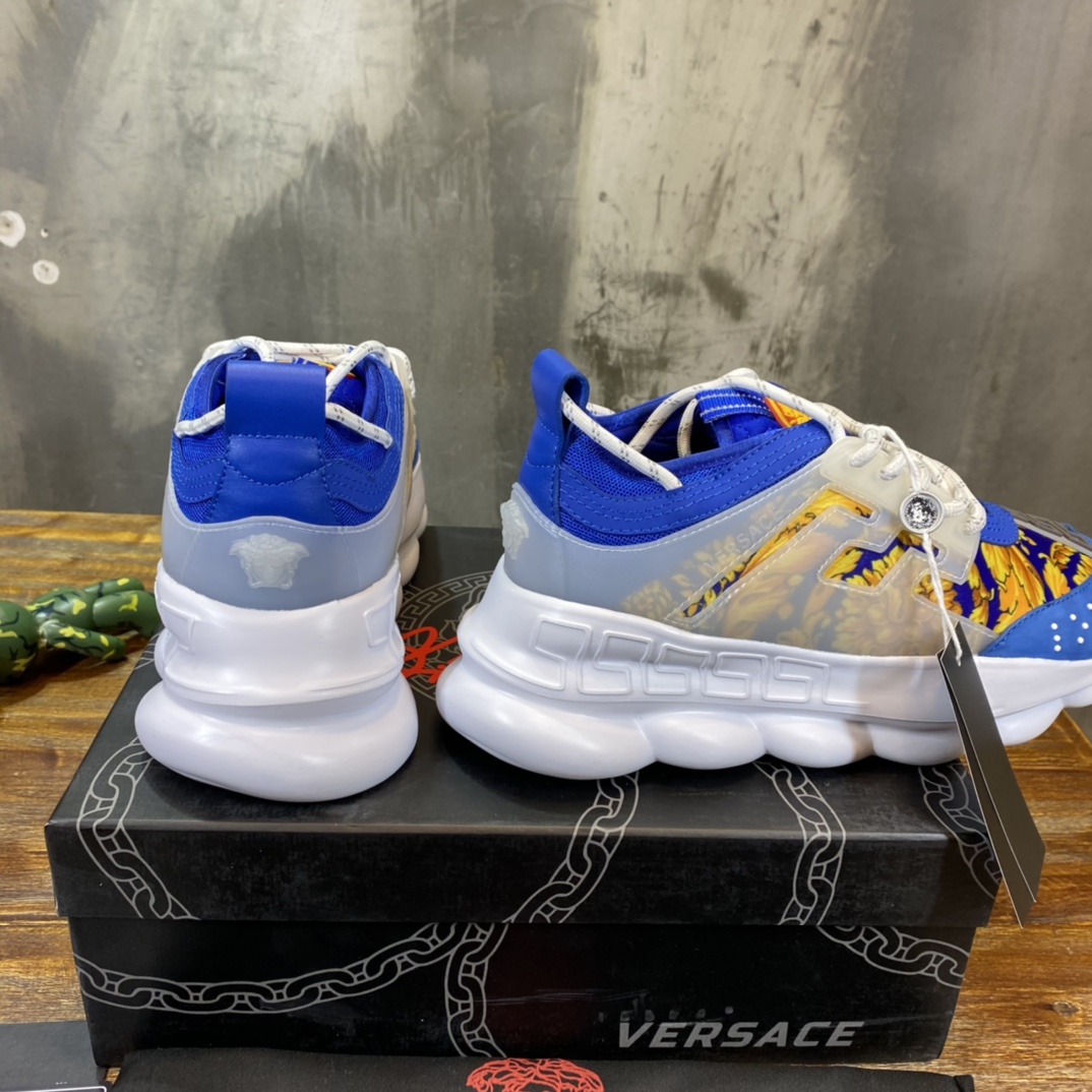 Versace Baroque Chain Reaction Bluette Gold - vstockx