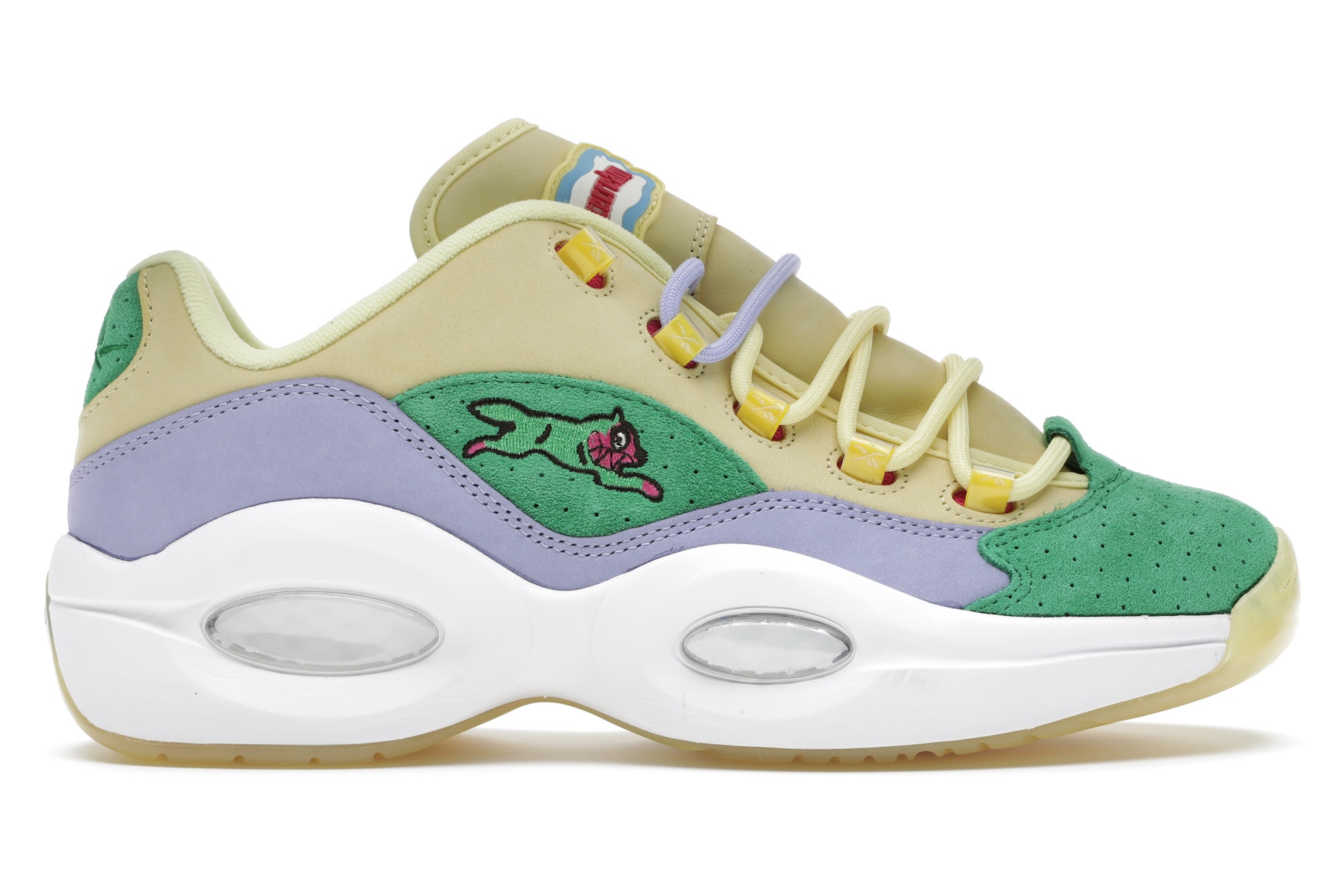 Reebok Question Low BBC Ice Cream Running Dog Yellow Green - vstockx