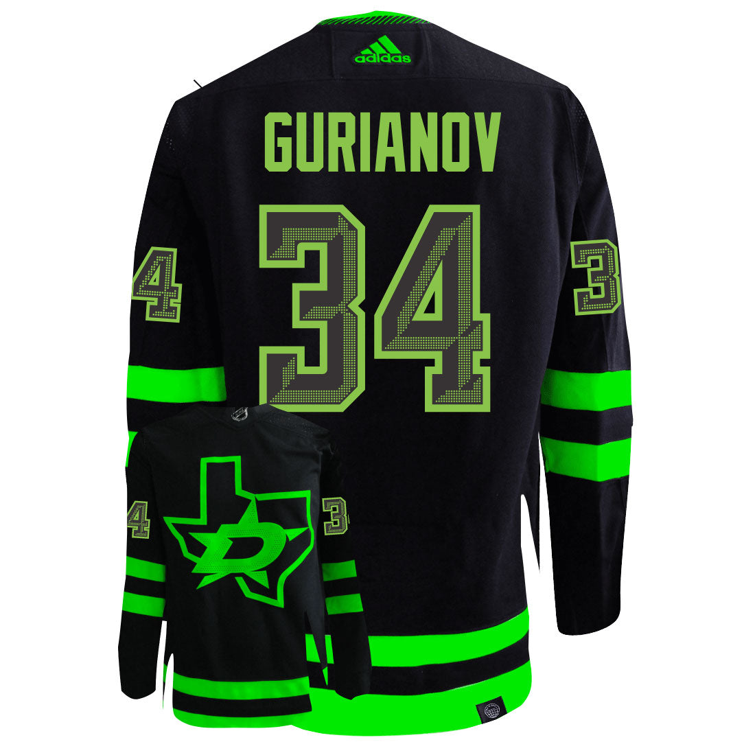 Denis Gurianov Dallas Stars Adidas Primegreen Authentic NHL Hockey Jersey - vstockx