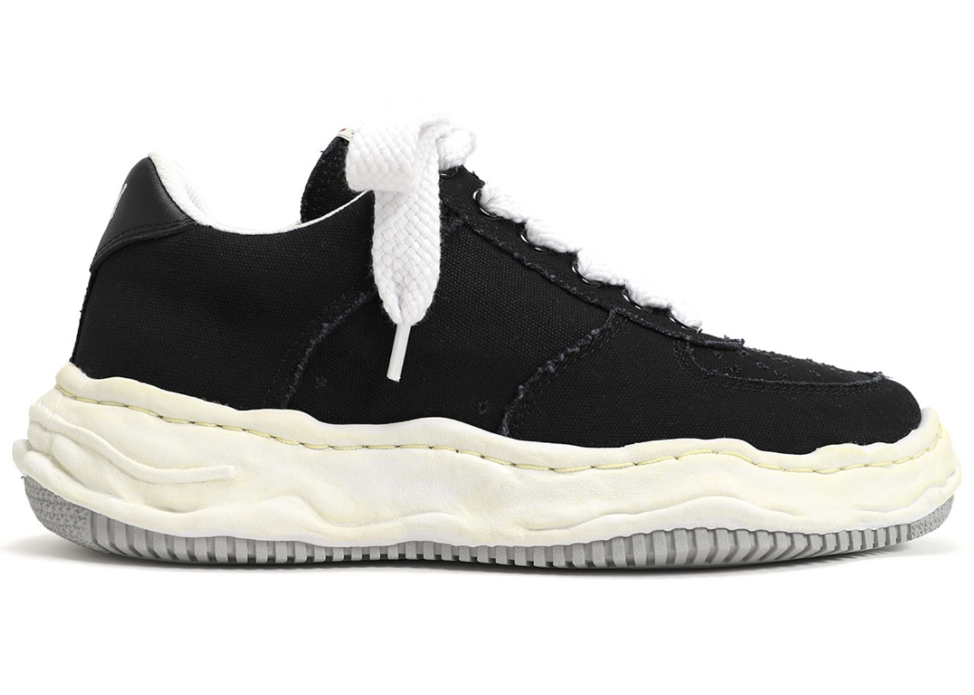 Maison Mihara Yasuhiro Wayne OG Sole Washed Canvas Low Black - vstockx