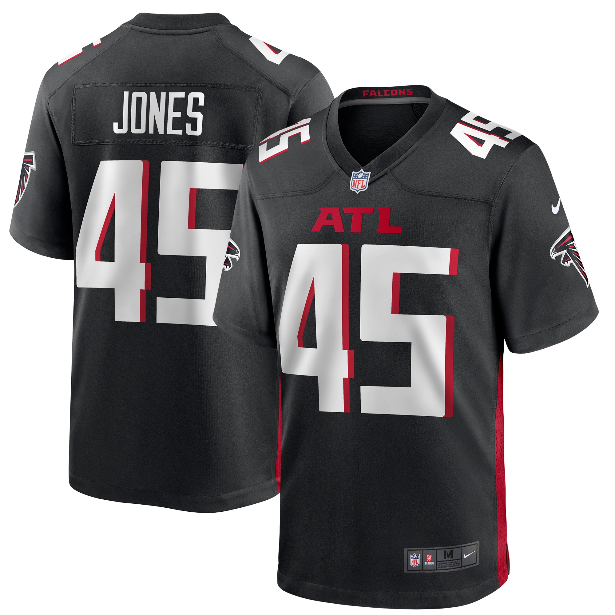Deion Jones Atlanta Falcons Nike Game Player Jersey - Black - vstockx