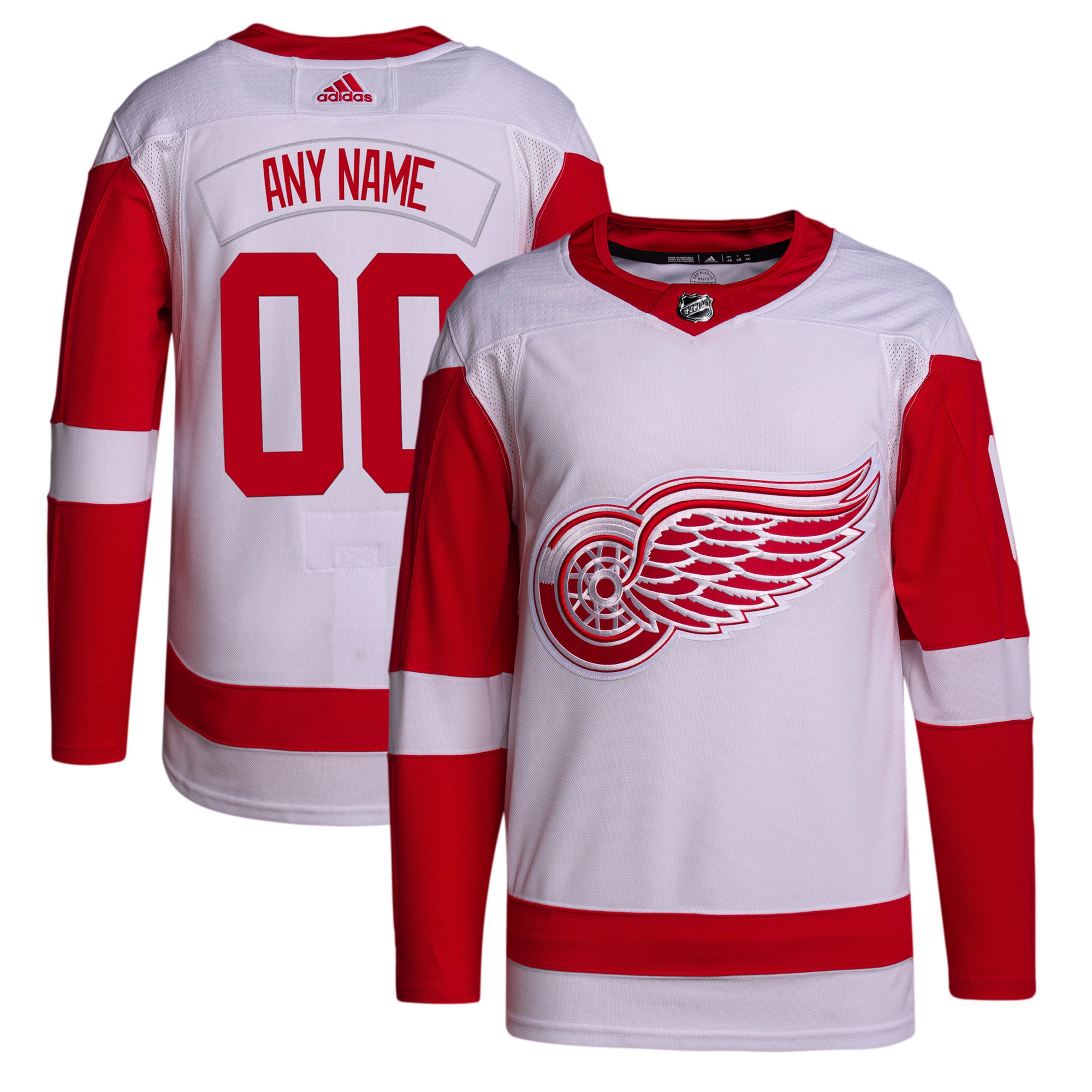 Detroit Red Wings adidas Away Primegreen Authentic Pro Custom Jersey - White - vstockx
