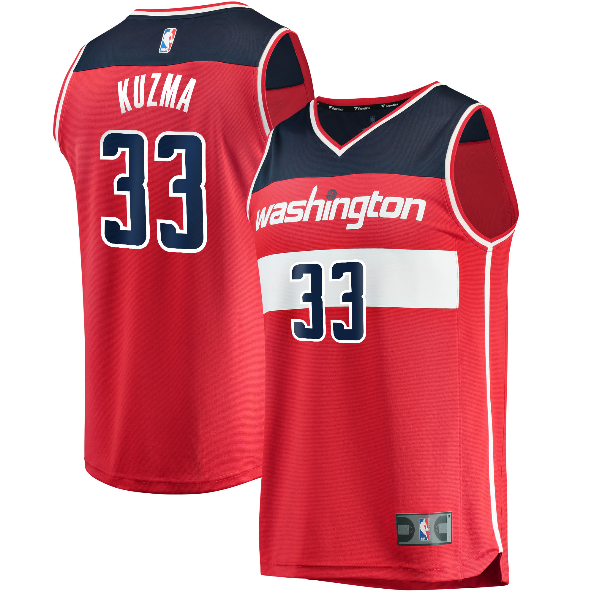 Kyle Kuzma Washington Wizards Fanatics Branded 2021/22 Fast Break Replica Jersey - Icon Edition - Red - vstockx