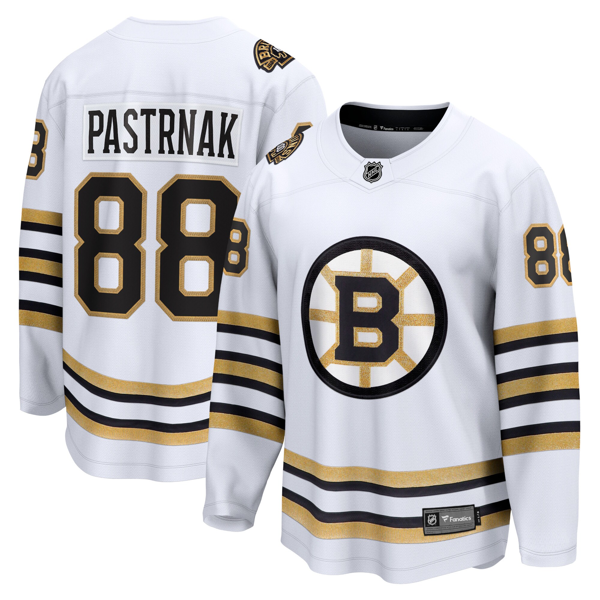 David Pastrnak Boston Bruins Fanatics Branded 100th Anniversary Premier Breakaway Player Jersey - White - vstockx