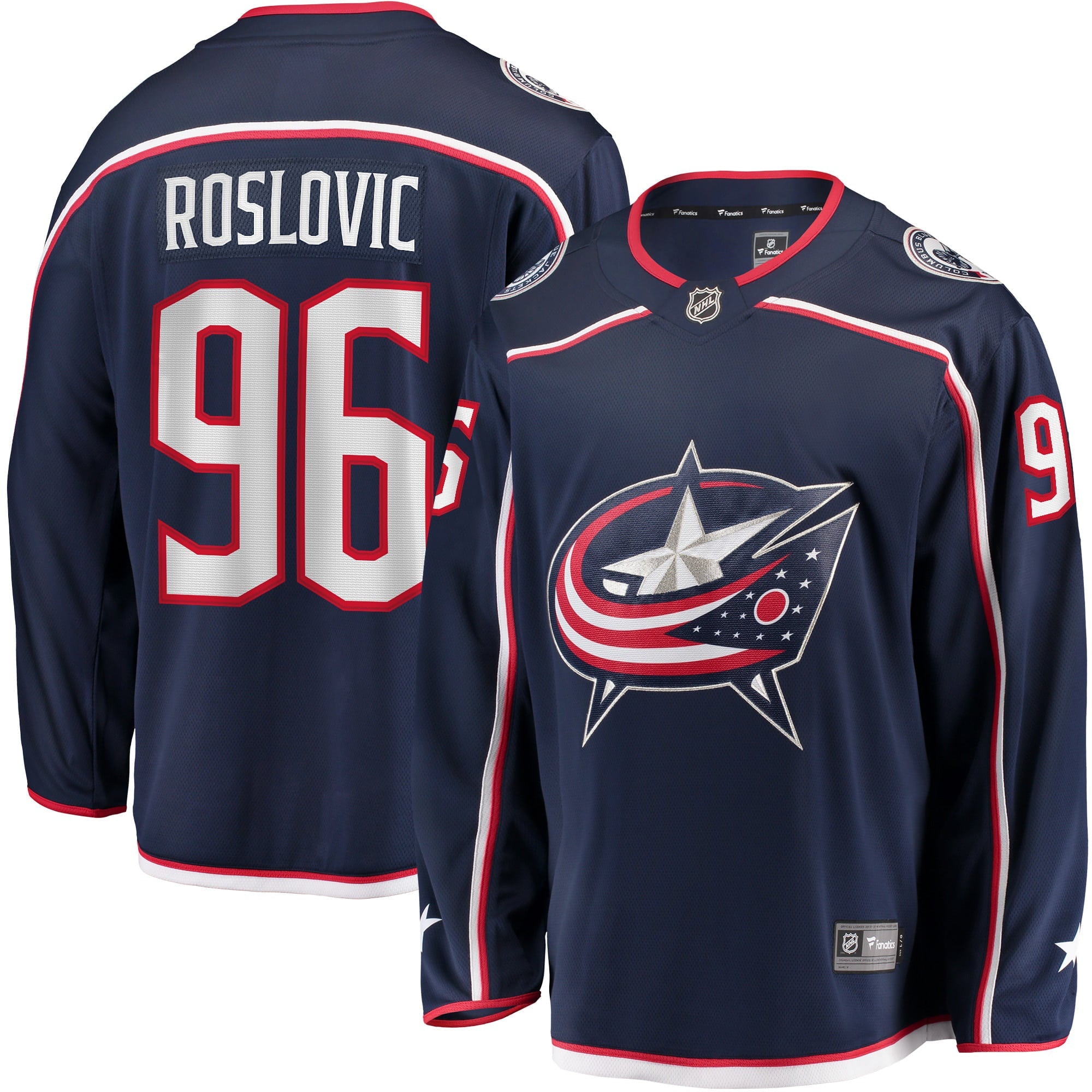 Men's Fanatics Branded Jack Roslovic Navy Columbus Blue Jackets Home Breakaway Jersey - vstockx