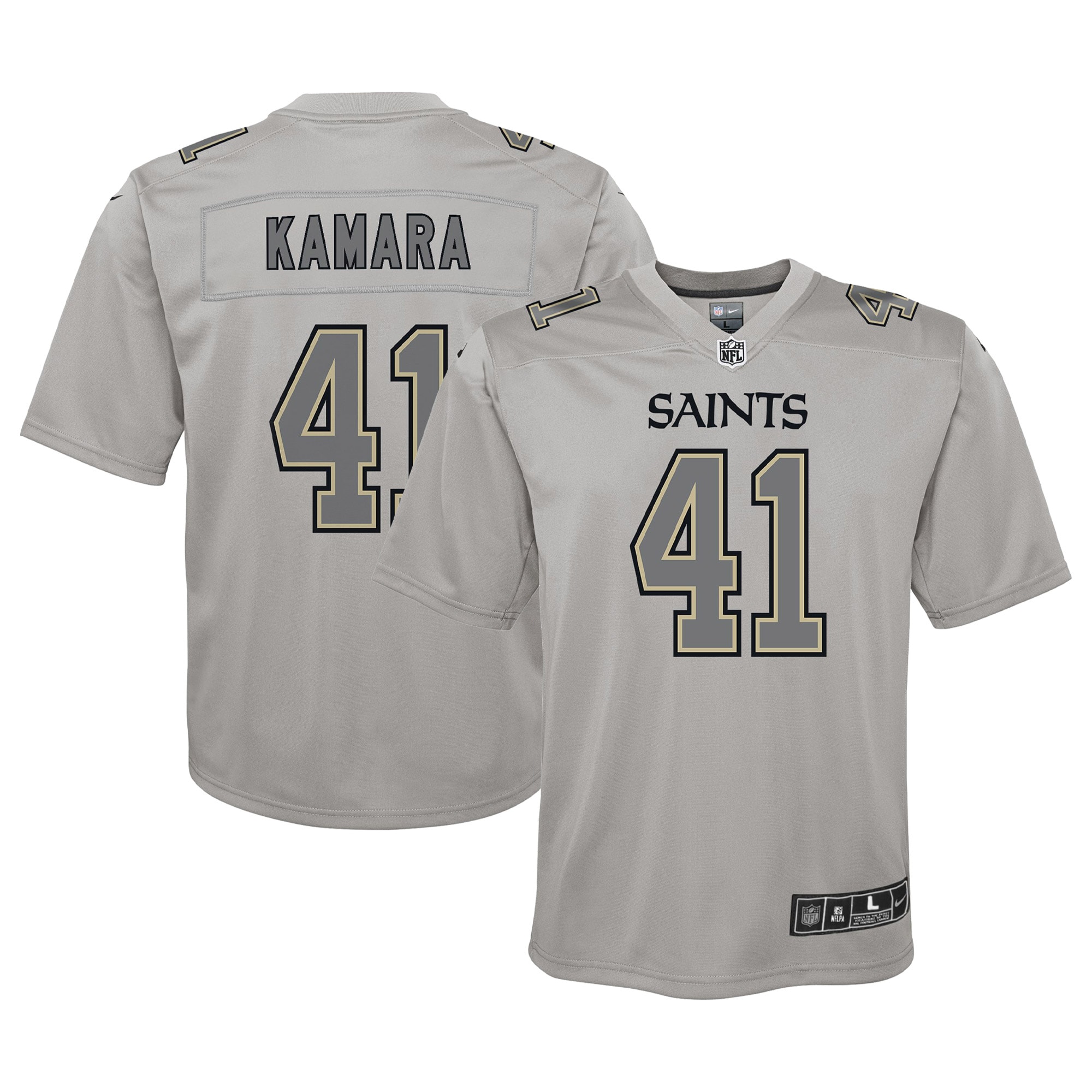 Alvin Kamara New Orleans Saints Nike Youth Atmosphere Game Jersey - Gray - vstockx