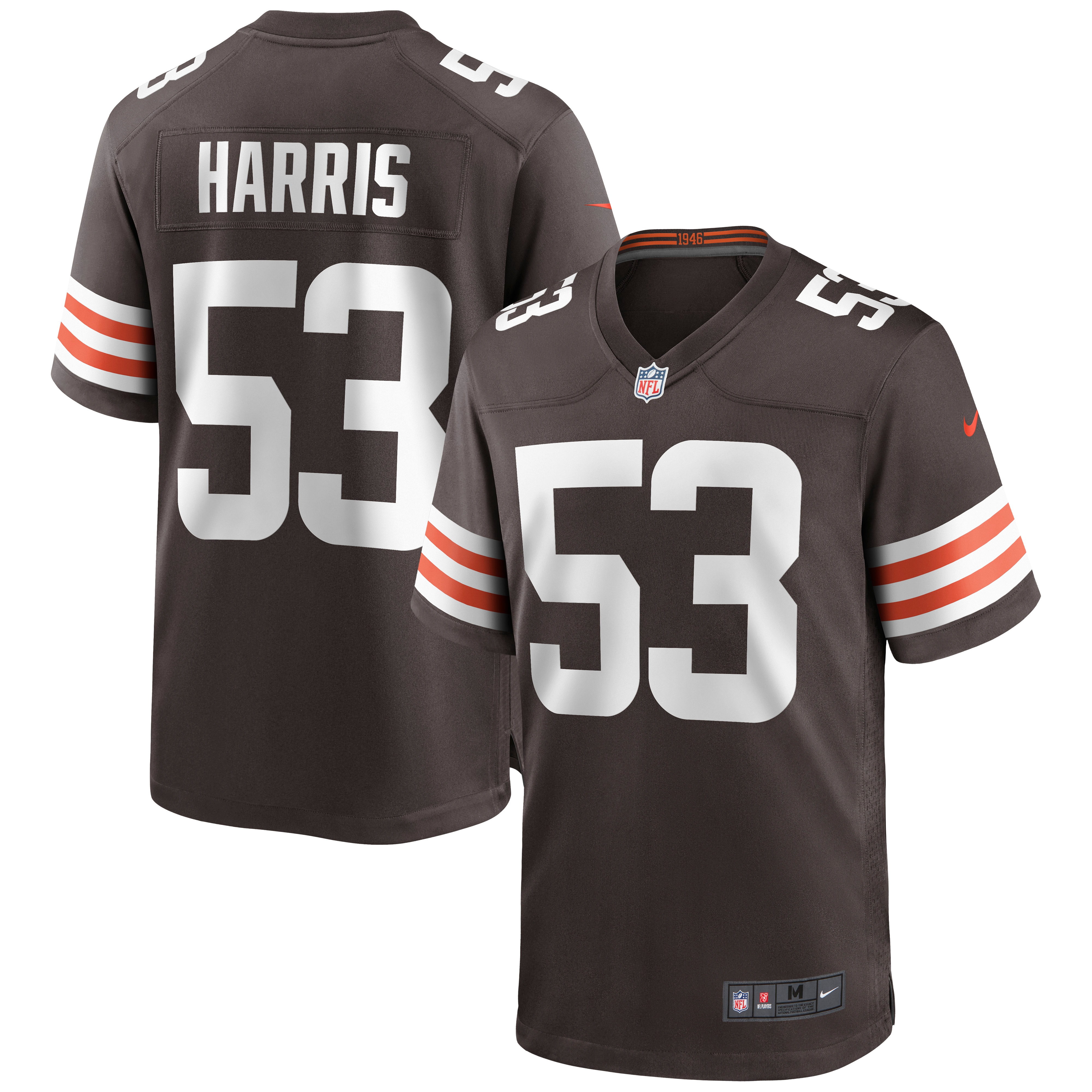 Nick Harris Cleveland Browns Nike Game Jersey - Brown - vstockx