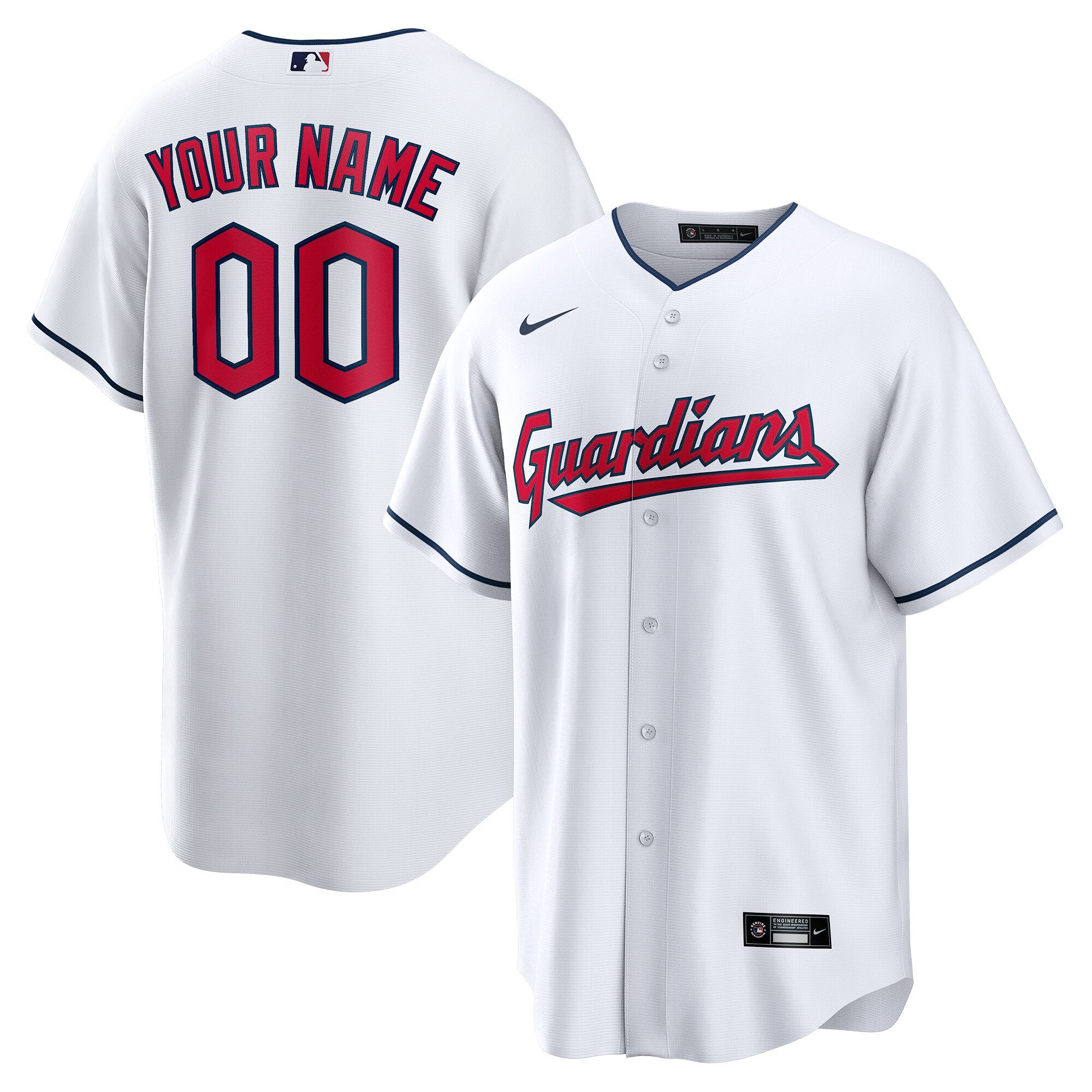 Cleveland Guardians Nike Replica Custom Jersey - White - vstockx