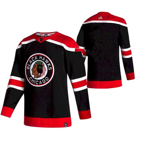 Men's Chicago Blackhawks adidas Black Reverse Retro Blank Authentic Team Jersey - vstockx