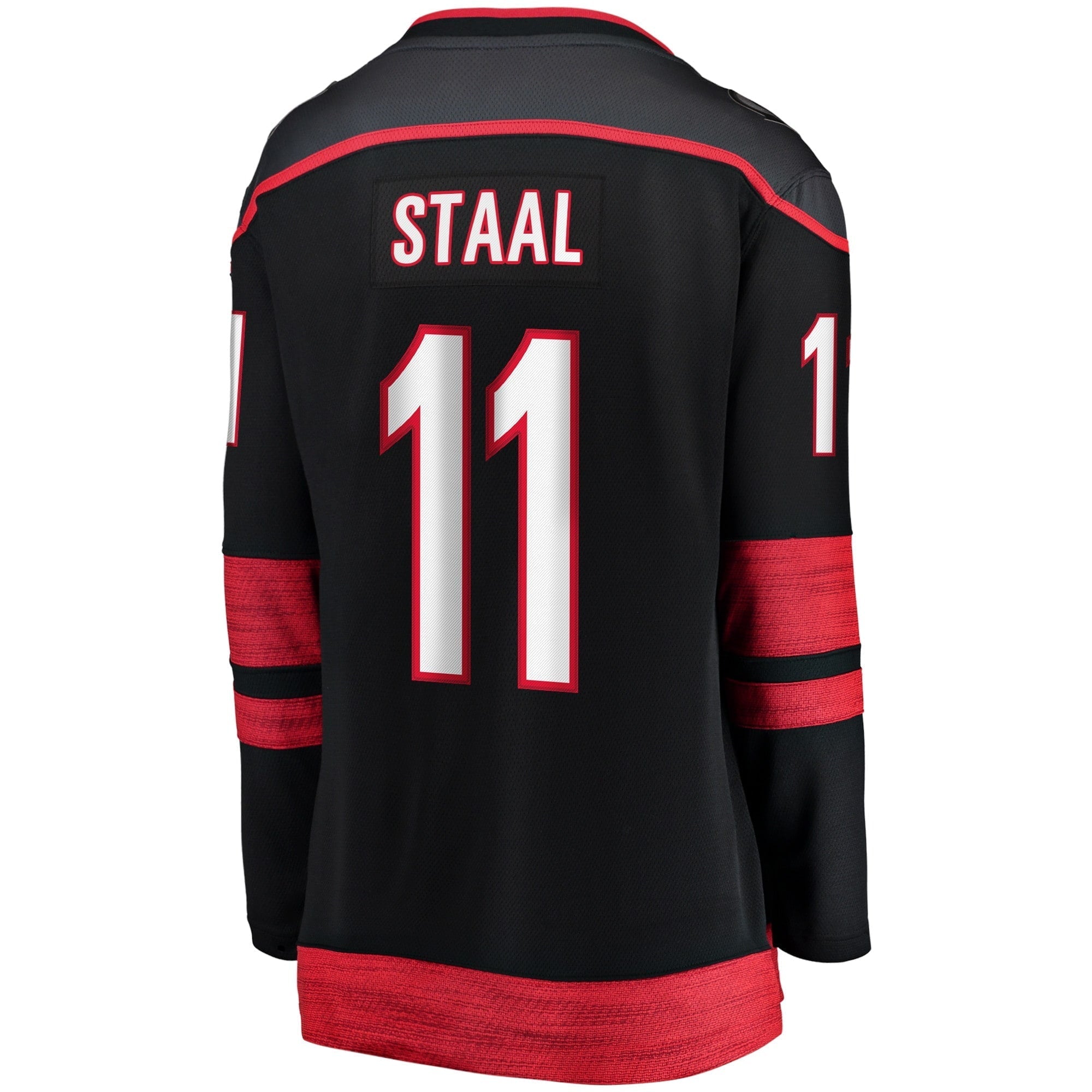 Women's Fanatics Branded Jordans Staal Black Carolina Hurricanes Home Captain Patch Breakaway Player Jersey - vstockx