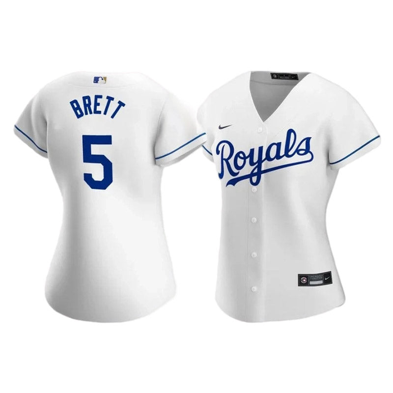 Women's Kansas City Royals George Brett Replica Home Jersey - White - vstockx