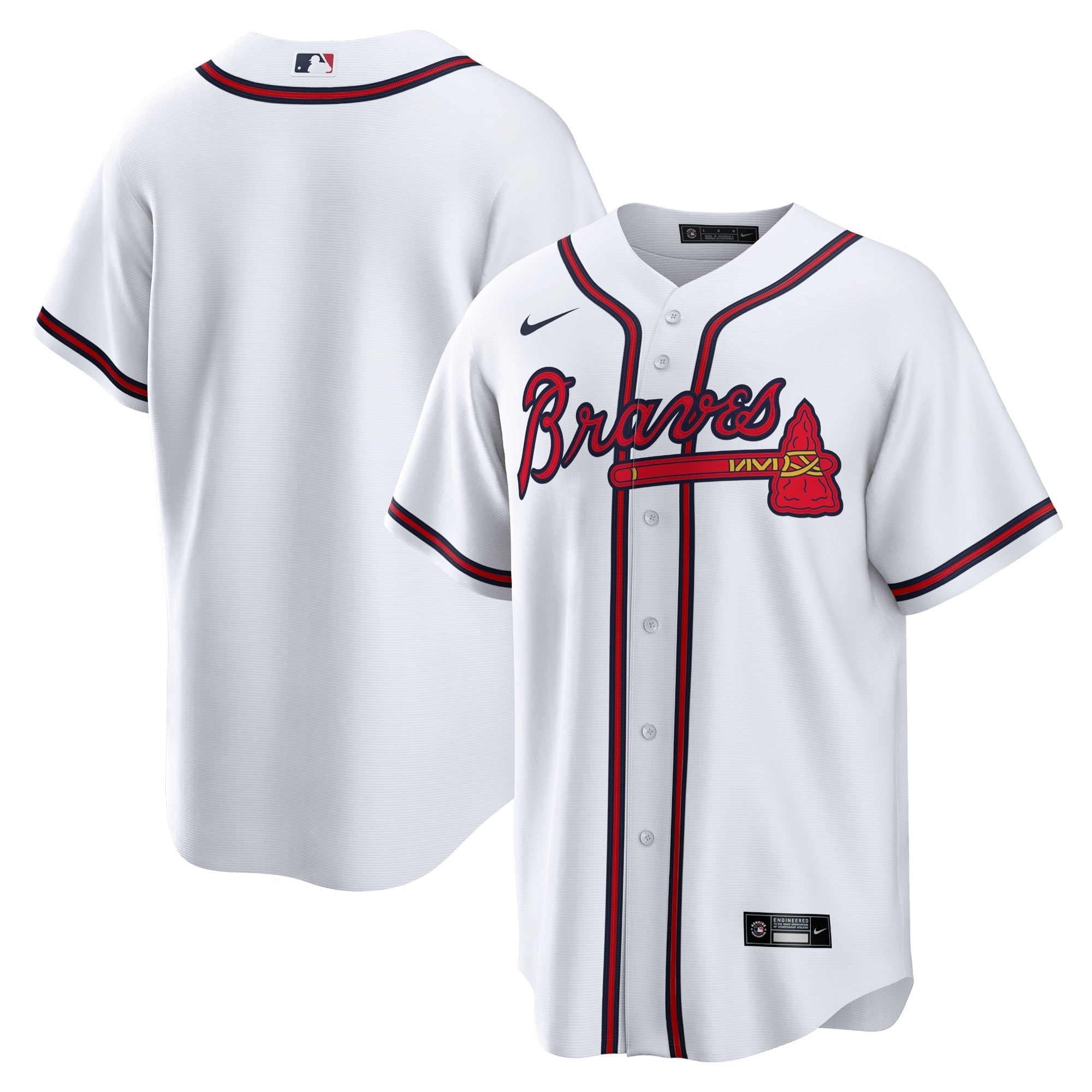 Men's Nike White Atlanta Braves Home Replica Team Jersey - vstockx