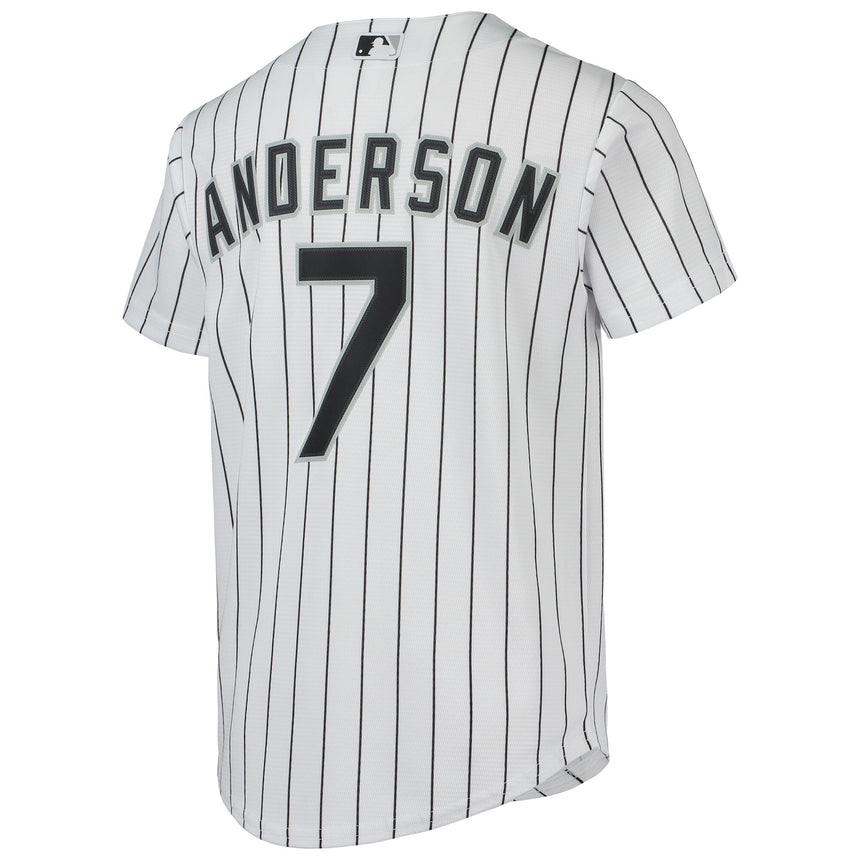 Youth Chicago White Sox Tim Anderson White Home Replica Player Jersey - vstockx