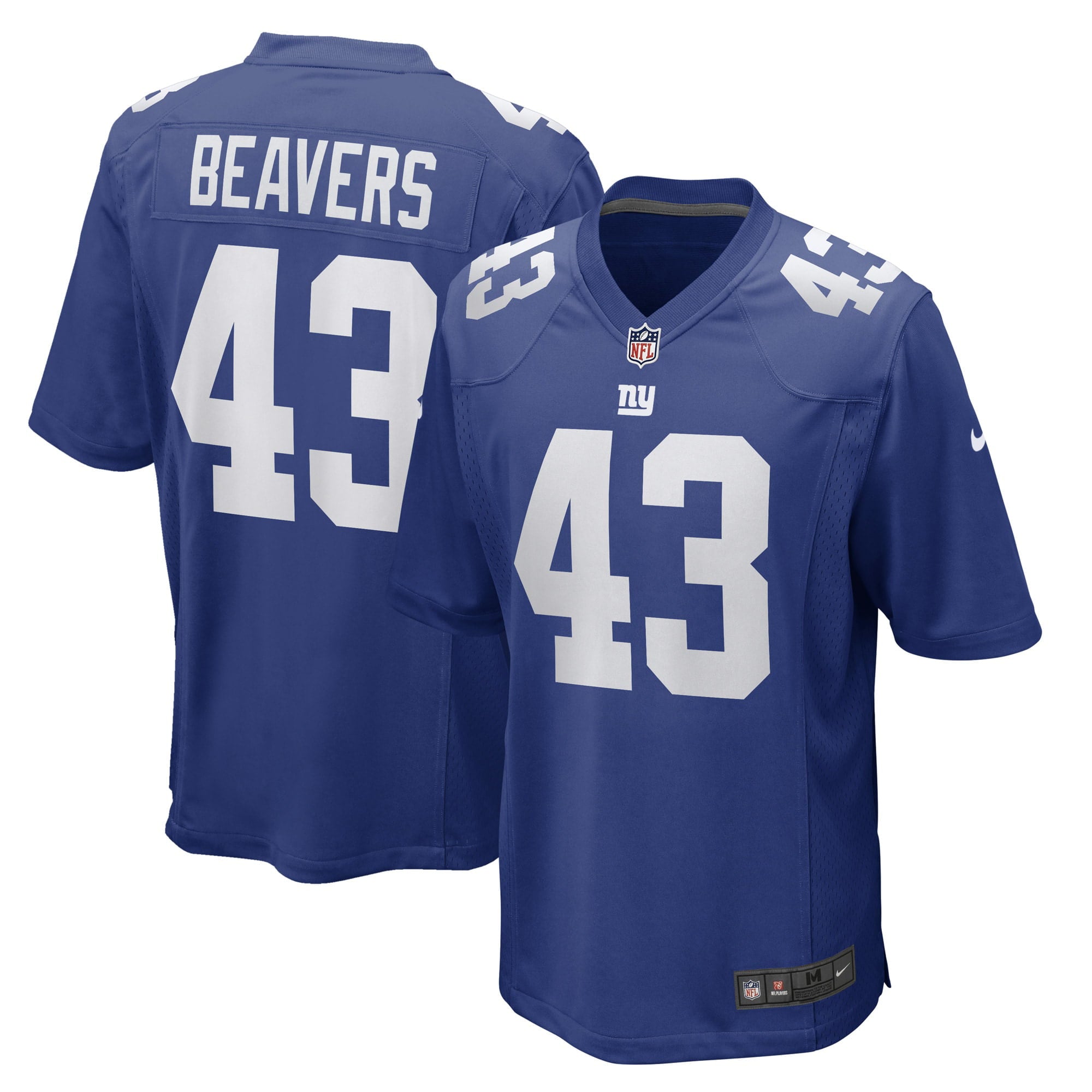 Men's Nike Darrian Beavers Royal New York Giants Game Player Jersey - vstockx