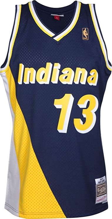Men's Mark Jackson Indiana Pacers Mitchell & Ness 1996-97 Hardwood Classics Navy Swingman Jersey - vstockx