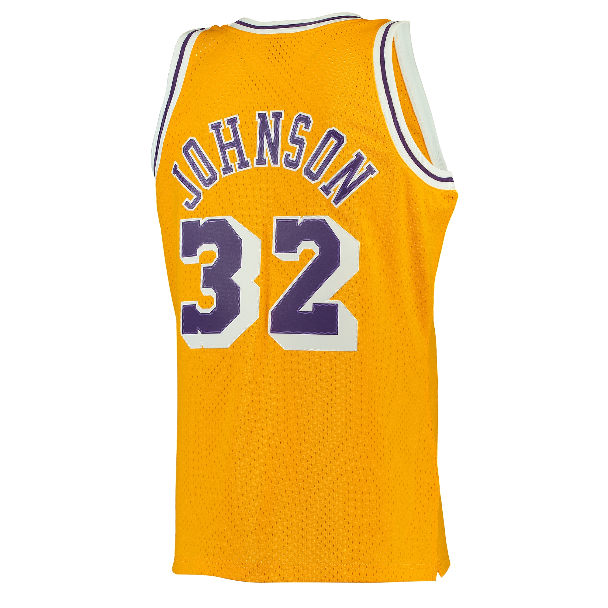 Magic Johnson Los Angeles Lakers Mitchell & Ness Hardwood Classics Swingman Jersey - Gold - vstockx