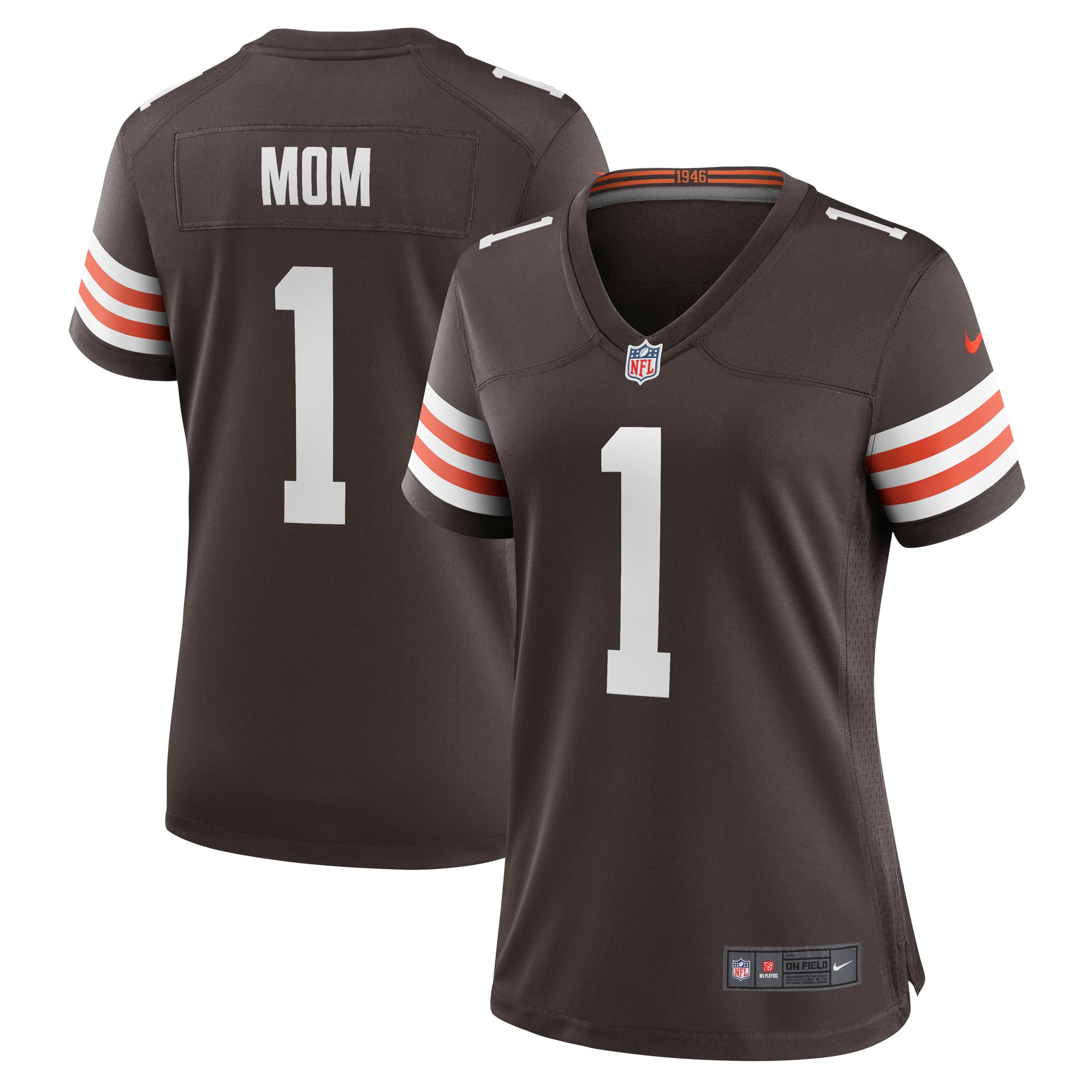 Number 1 Mom Cleveland Browns Nike Women's Game Jersey - Brown - vstockx