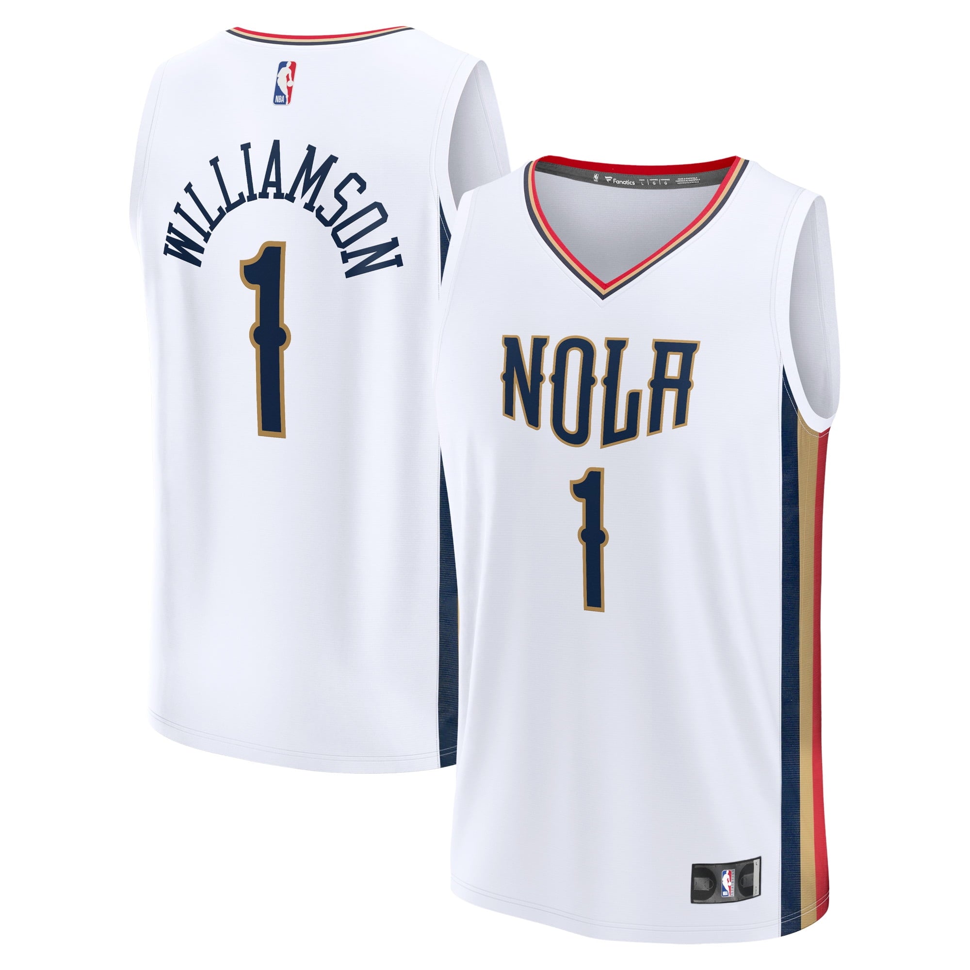 Men's Fanatics Branded Zion Williamson White New Orleans Pelicans 2021/22 Fast Break Replica Jersey - City Edition - vstockx