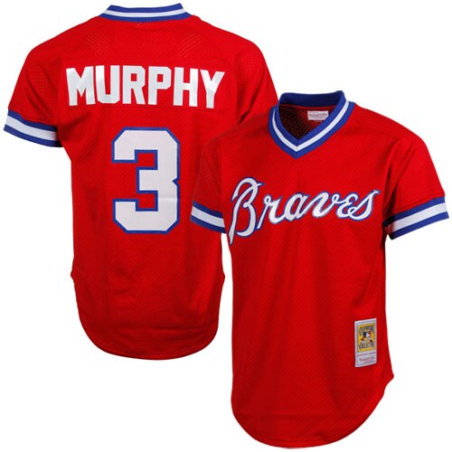 Dale Murphy Atlanta Braves Mitchell & Ness 1980 Authentic Cooperstown Collection Mesh Batting Practice Jersey - Red - vstockx