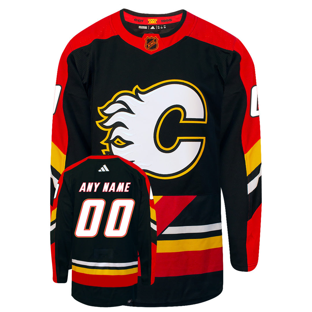 Customizable Calgary Flames Adidas 2022 Primegreen Reverse Retro Authentic NHL Hockey Jersey - vstockx