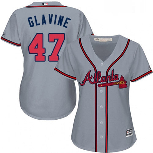 Women's Atlanta Braves Tom Glavine Replica Road Jersey - Gray - vstockx