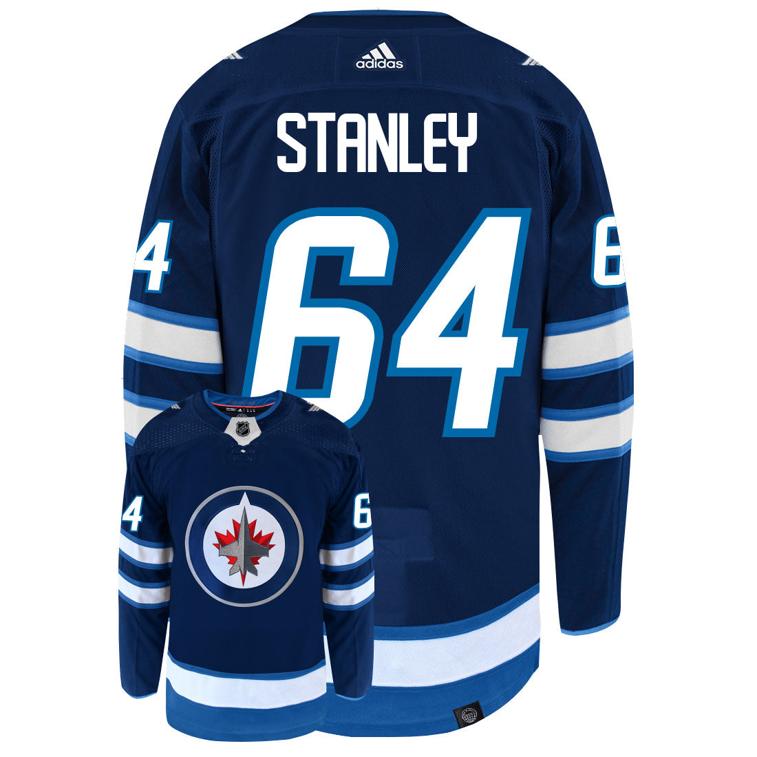 Logan Stanley Winnipeg Jets Adidas Primegreen Authentic NHL Hockey Jersey - vstockx