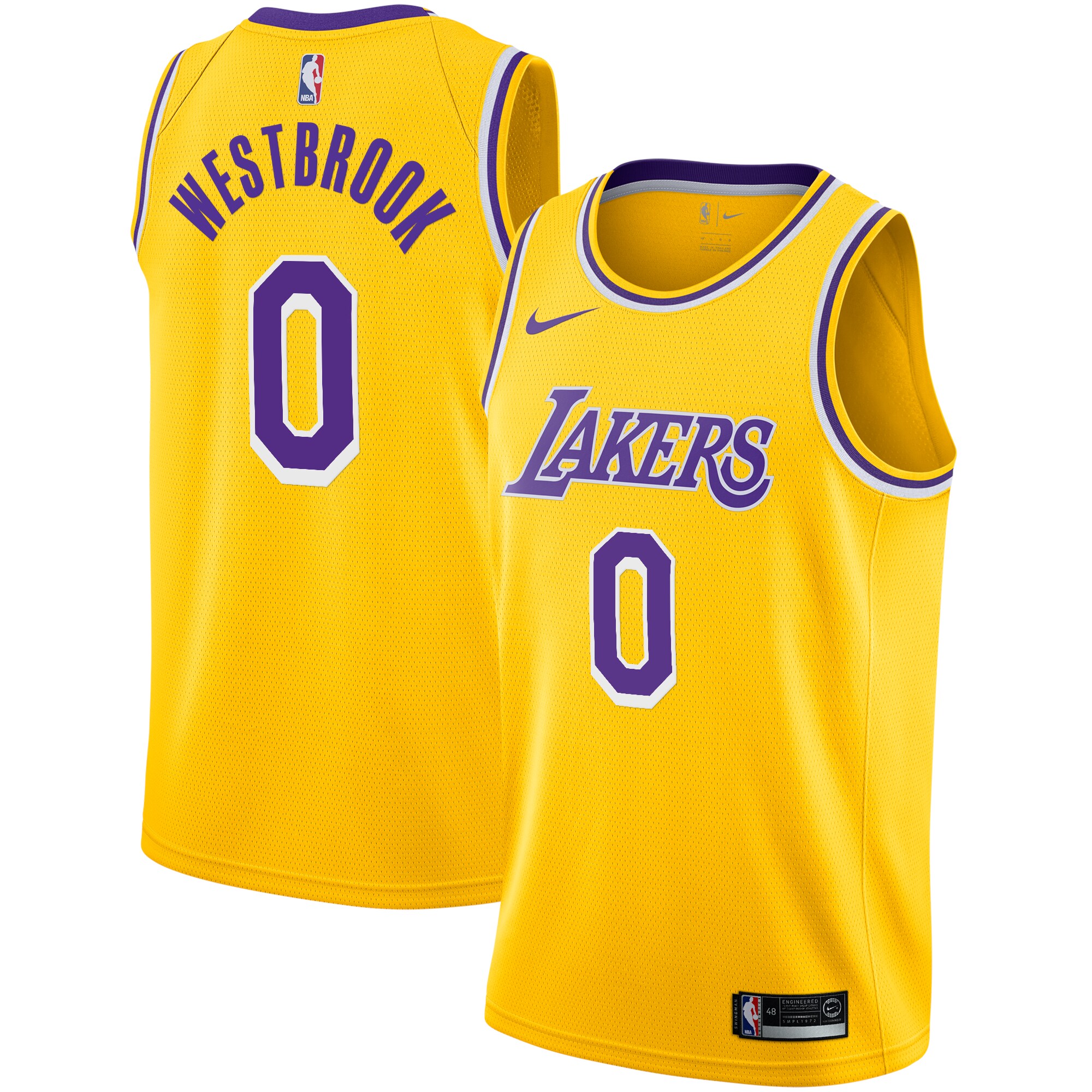 Russell Westbrook Los Angeles Lakers Nike 2020/21 Swingman Player Jersey Gold - Icon Edition - vstockx