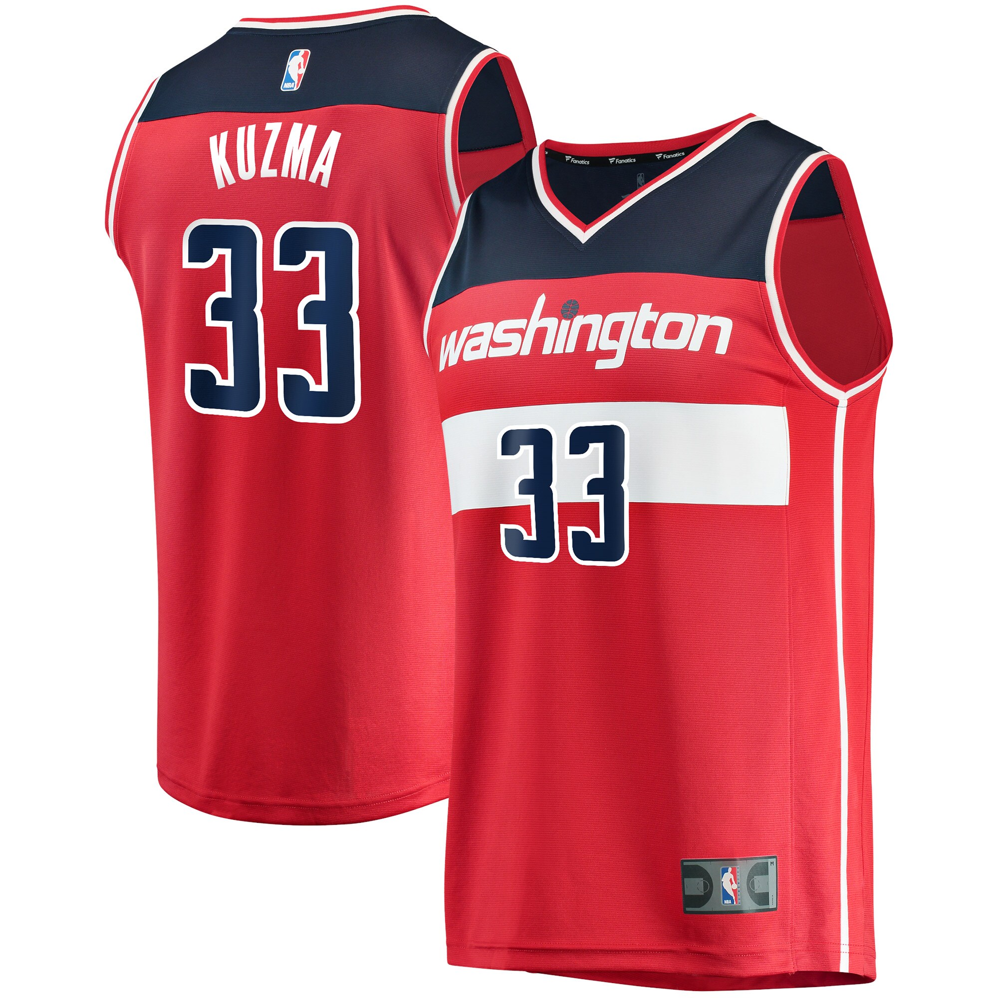 Kyle Kuzma Washington Wizards Fanatics Branded Fast Break Replica Jersey - Icon Edition - Red - vstockx