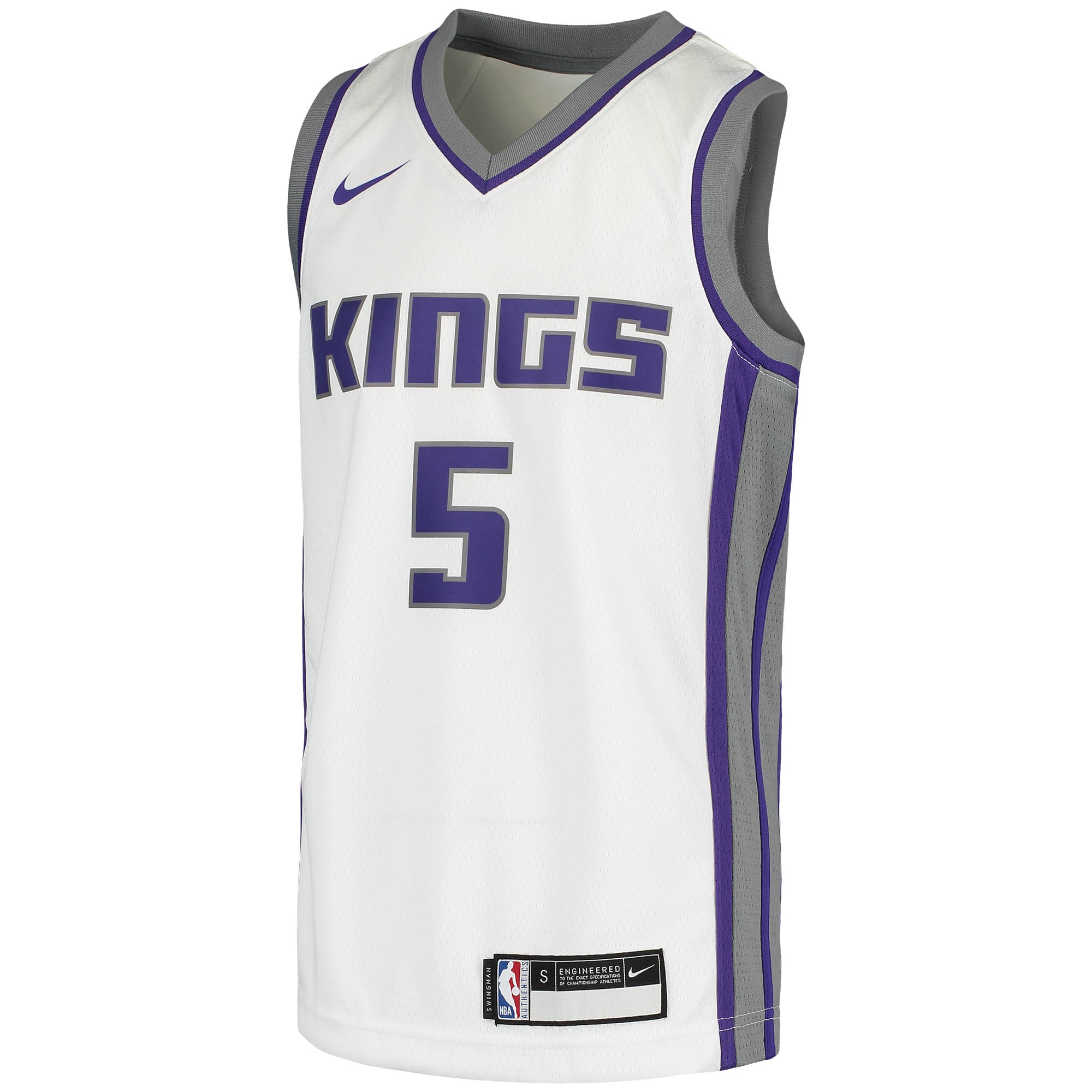 De'Aaron Fox Sacramento Kings Nike Youth 2020/21 Swingman Jersey - Association Edition - White - vstockx