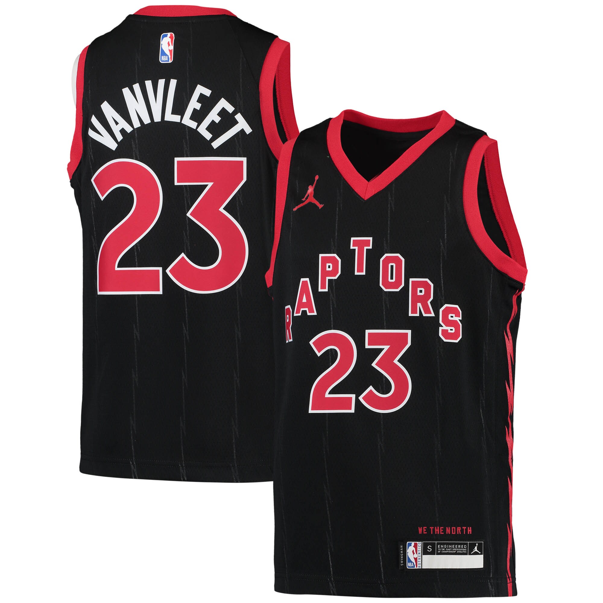 Fred VanVleet Toronto Raptors Jordans Brand Youth 2020/21 Player Jersey - Statement Edition - Black - vstockx