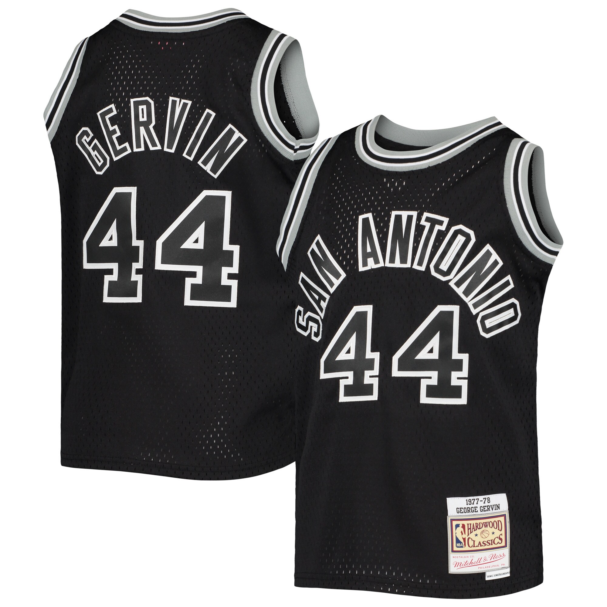 George Gervin San Antonio Spurs Mitchell & Ness Youth 1978/79 Hardwood Classics Swingman Jersey - Black - vstockx