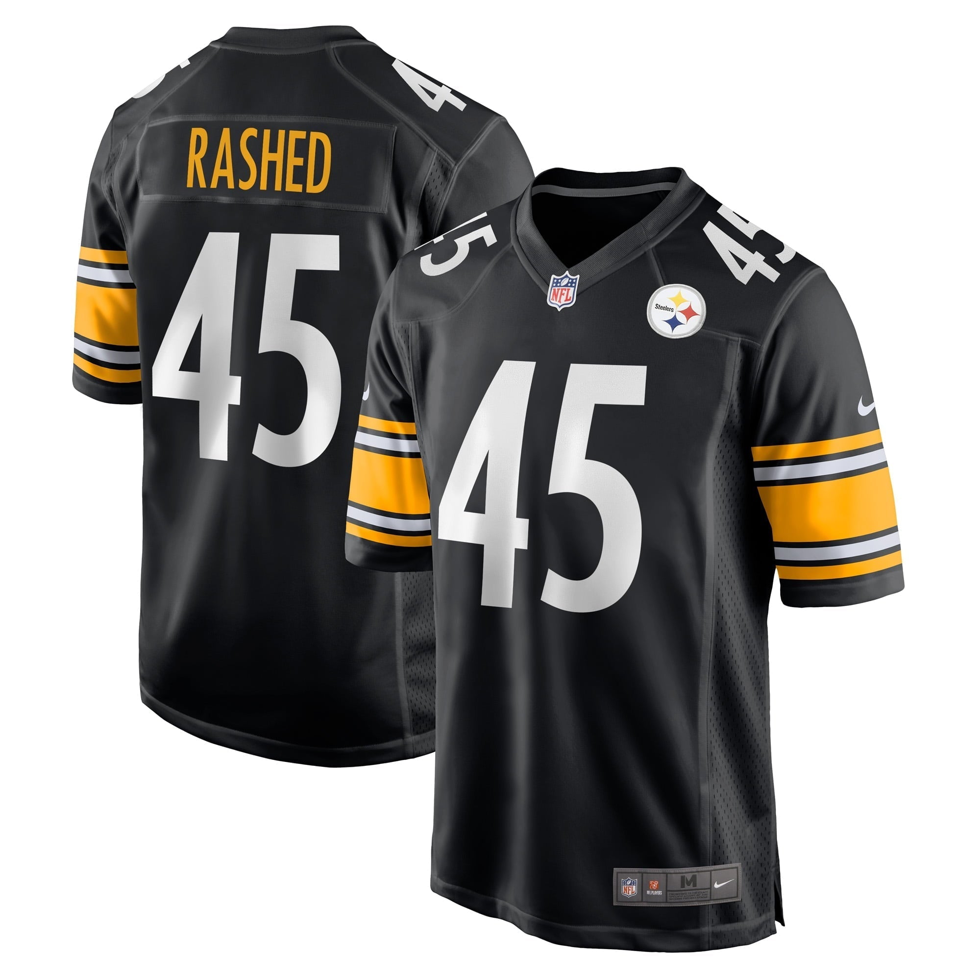 Men's Nike Hamilcar Rashed Jr. Black Pittsburgh Steelers Game Player Jersey - vstockx