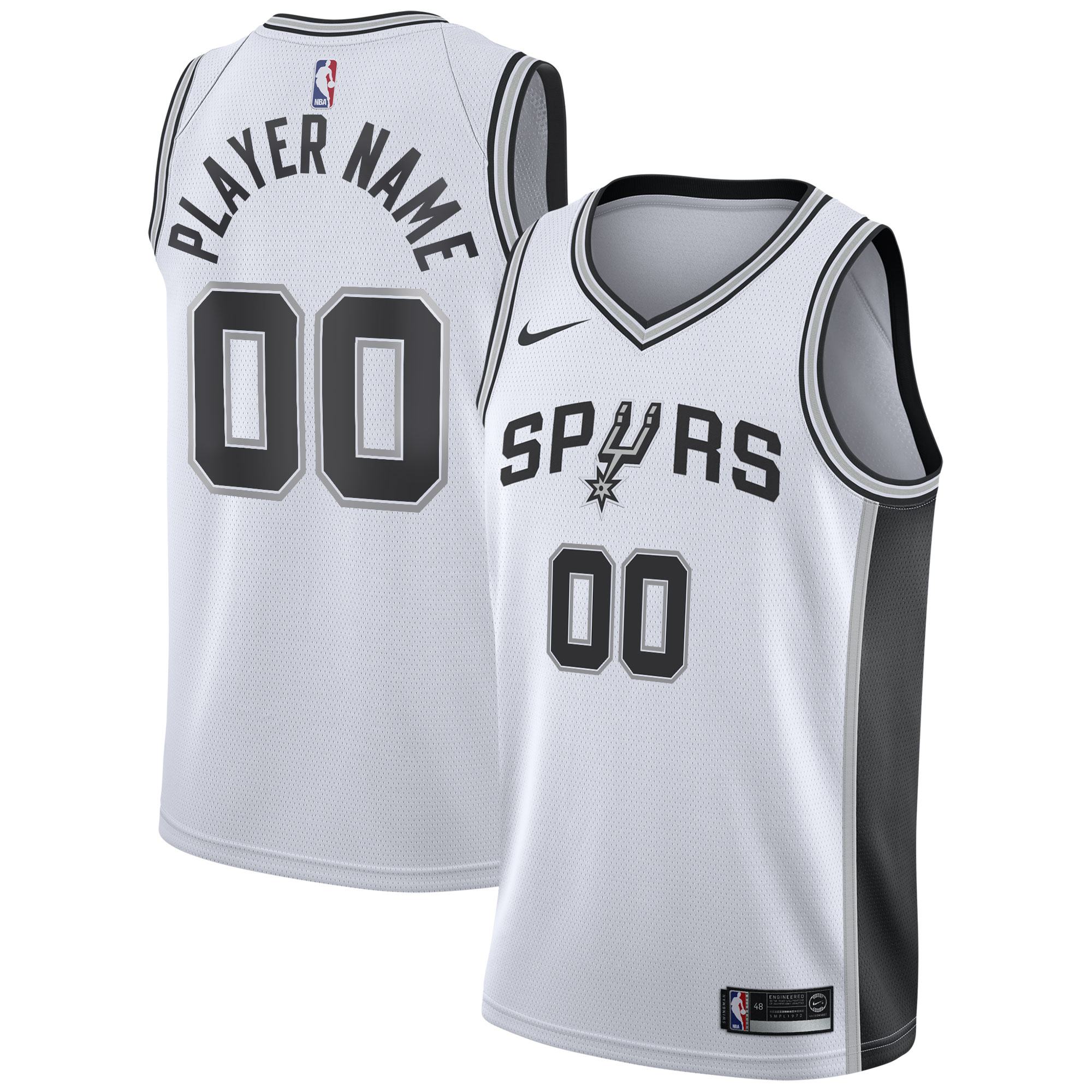 San Antonio Spurs Nike 2020/21 Swingman Custom Jersey - Association Edition - White - vstockx
