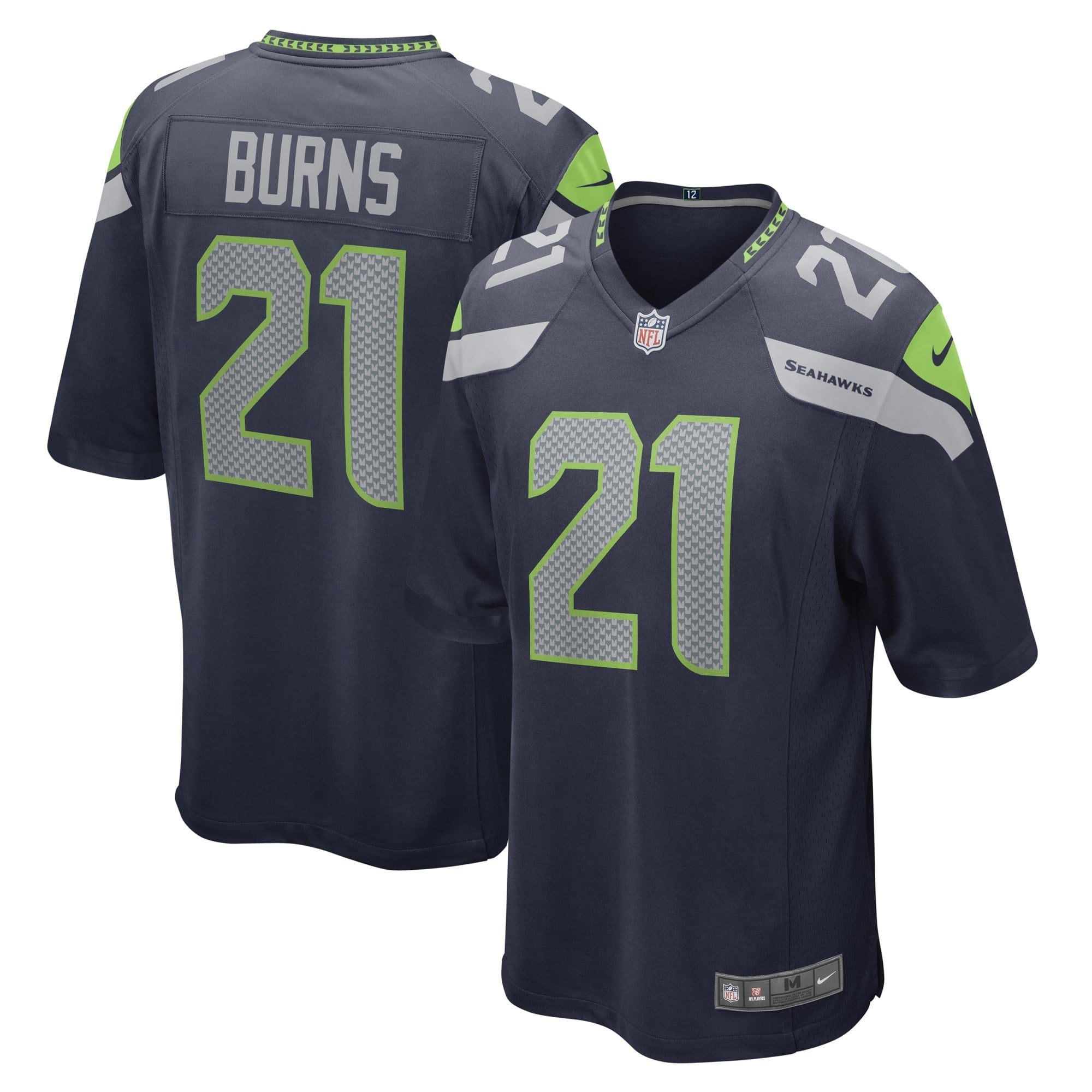 Men's Nike Artie Burns College Navy Seattle Seahawks Game Player Jersey - vstockx