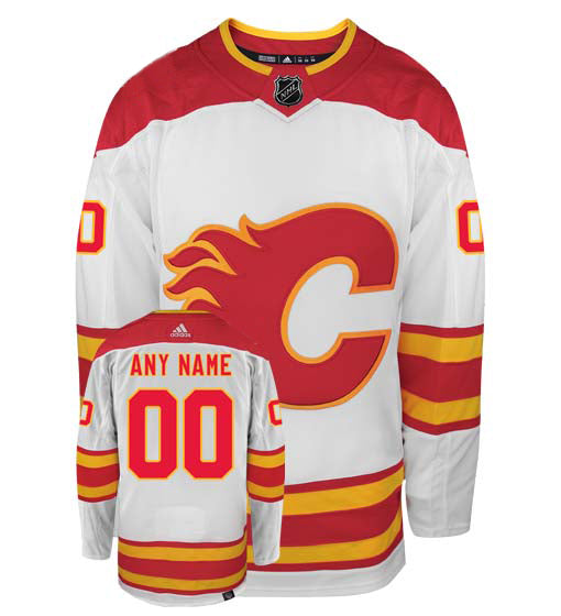 Customizable Calgary Flames Adidas Primegreen Authentic NHL Hockey Jersey - vstockx