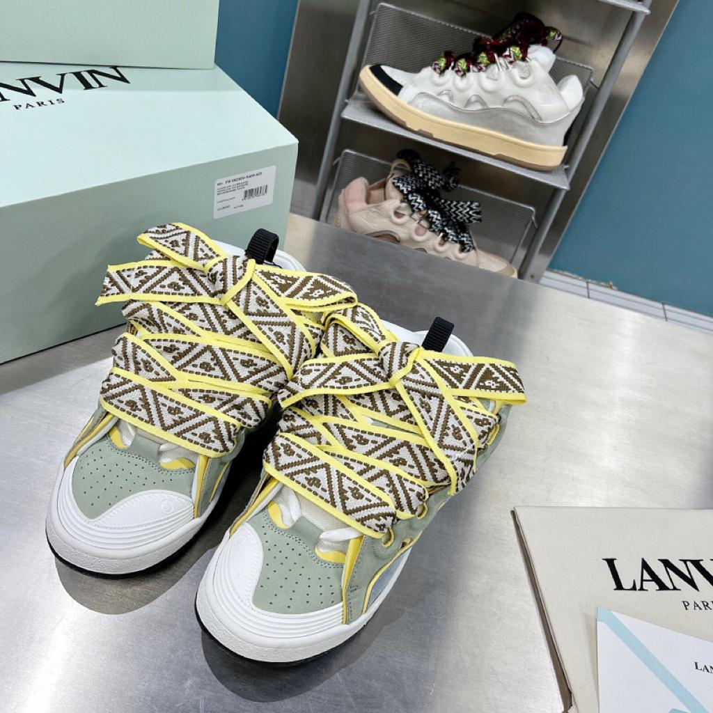Lanvin Curb Sneaker Blue Grey - vstockx