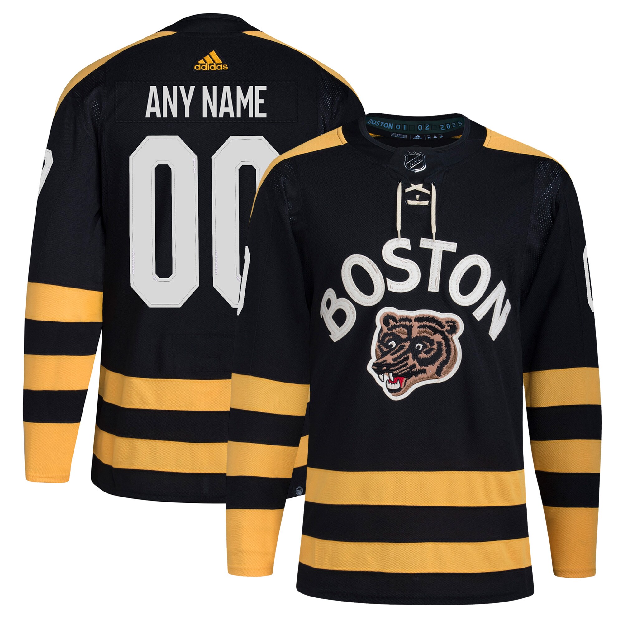 Boston Bruins adidas 2023 NHL Winter Classic Authentic Custom Jersey - Black - vstockx