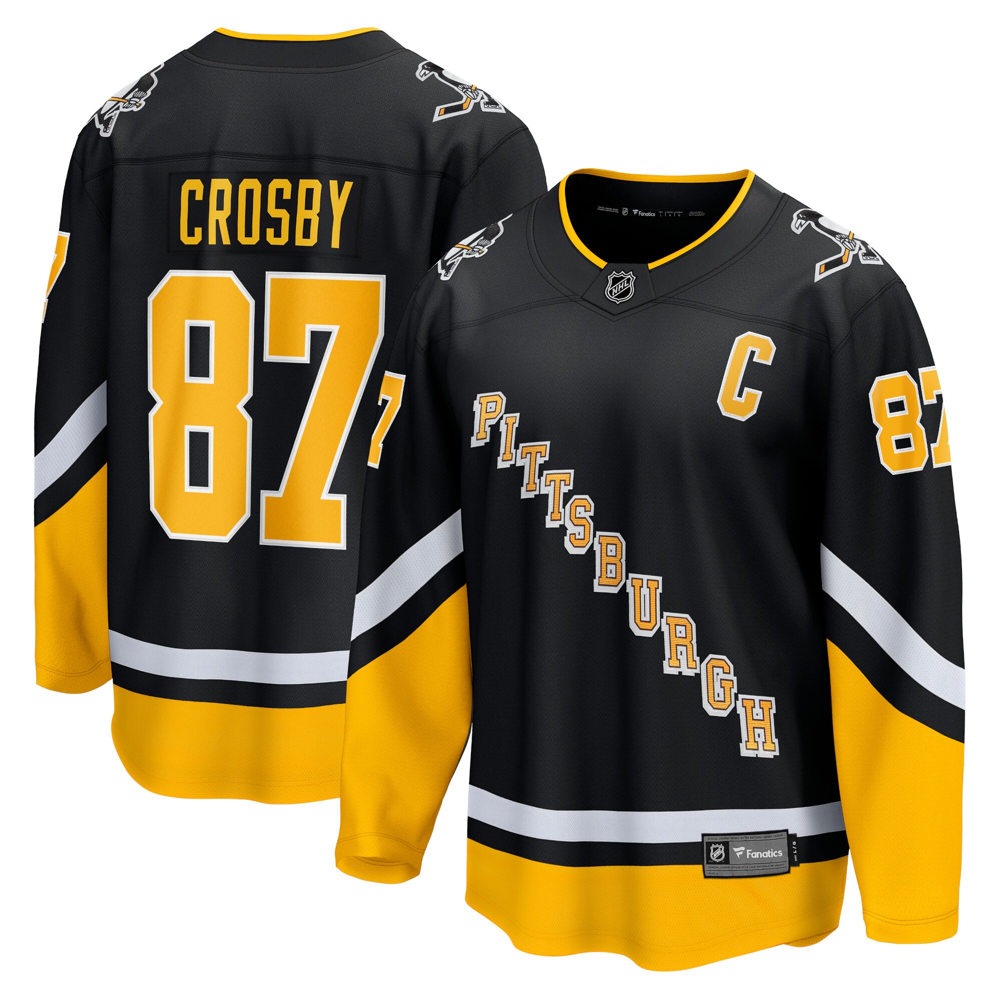 Sidney Crosby Pittsburgh Penguins Fanatics Branded 2021/22 Alternate Premier Breakaway Player Jersey - Black - vstockx