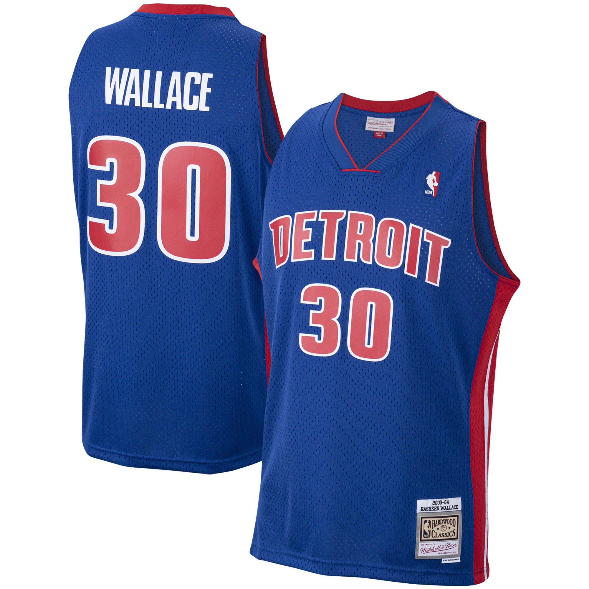Rasheed Wallace Detroit Pistons Mitchell & Ness Hardwood Classics Swingman Jersey - Royal - vstockx