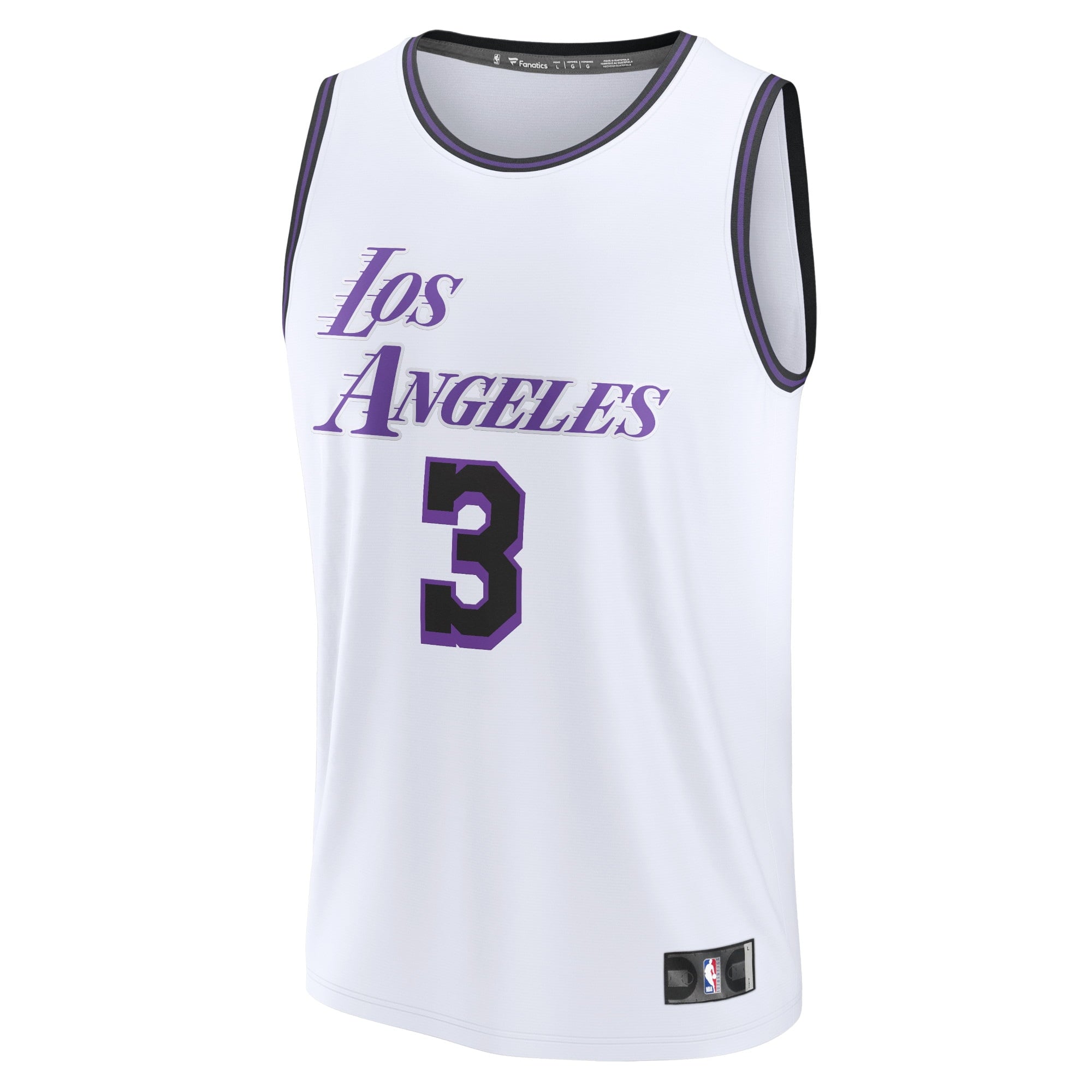 Youth Fanatics Branded Anthony Davis White Los Angeles Lakers 2022/23 Fastbreak Jersey - City Edition - vstockx