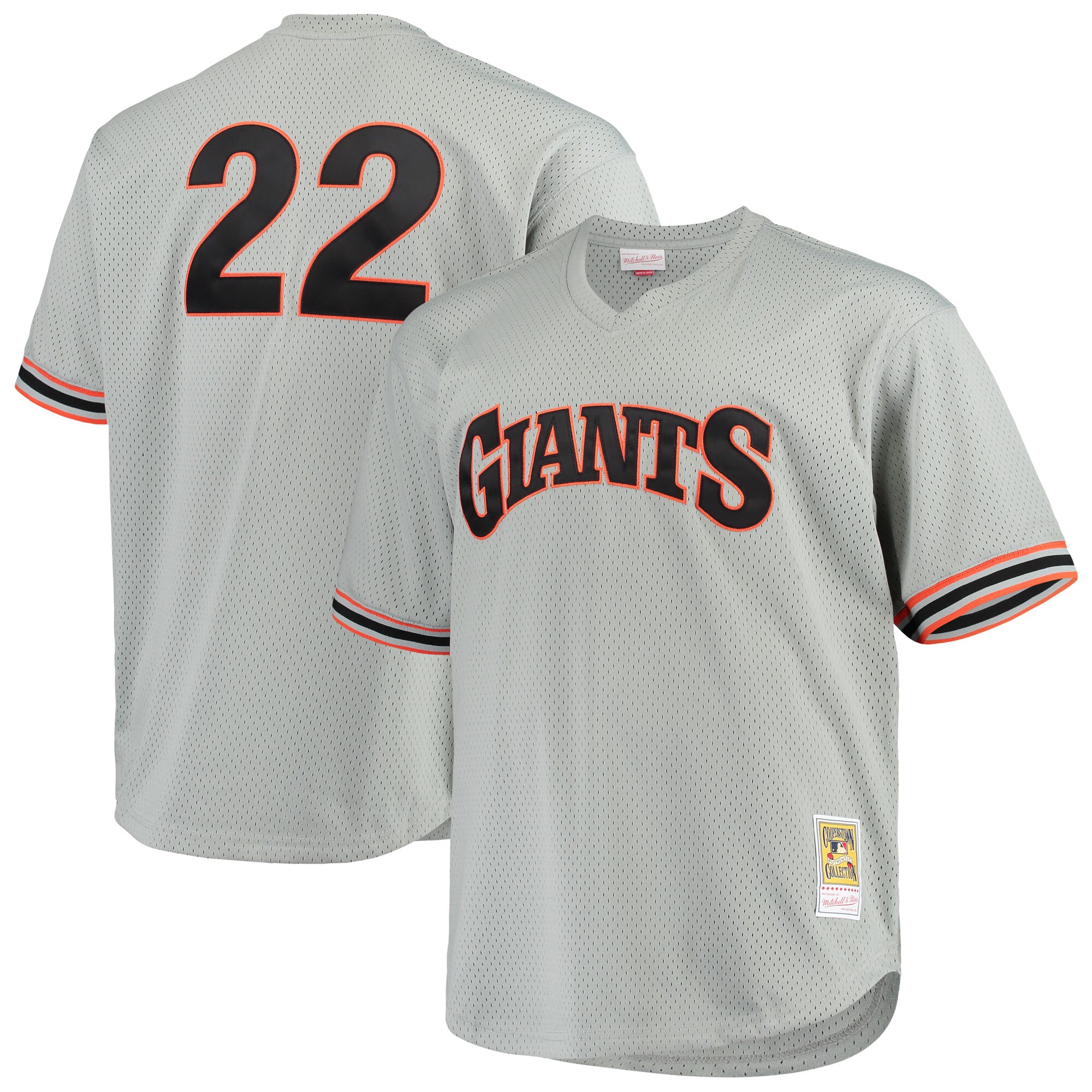Will Clark San Francisco Giants Mitchell & Ness Big & Tall Cooperstown Collection Mesh Batting Practice Jersey - Gray - vstockx