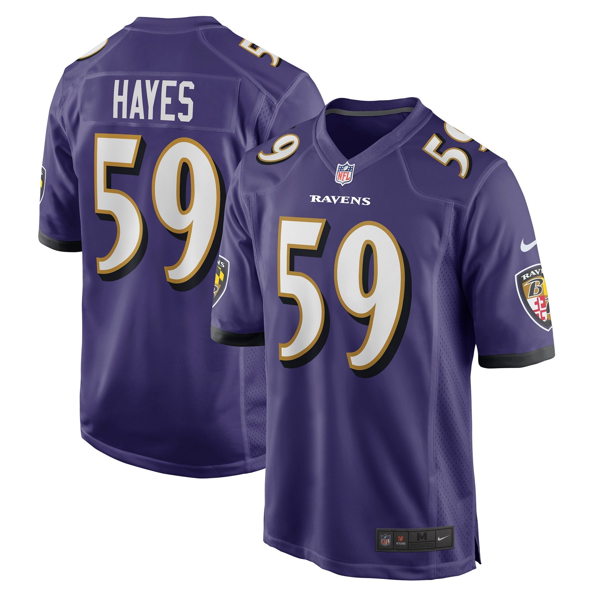 Men's Nike Daelin Hayes Purple Baltimore Ravens Game Jersey - vstockx