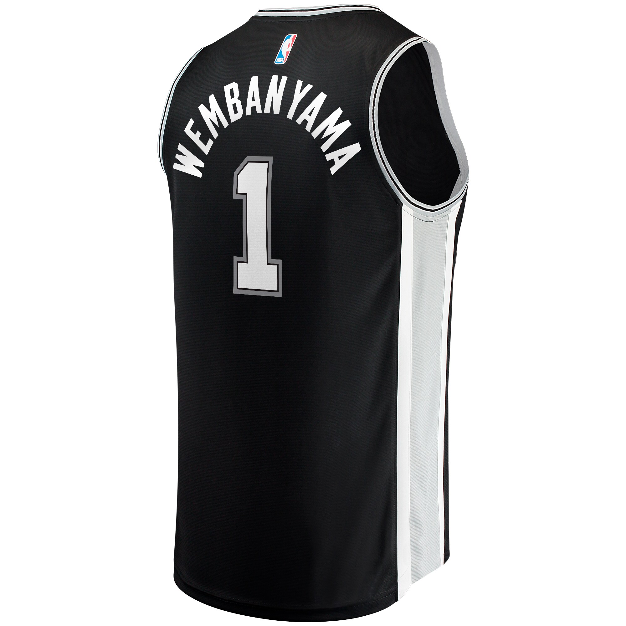 Victor Wembanyama San Antonio Spurs Fanatics Branded Youth 2023 NBA Draft First Round Pick Fast Break Replica Jersey - Icon Edition - Black - vstockx