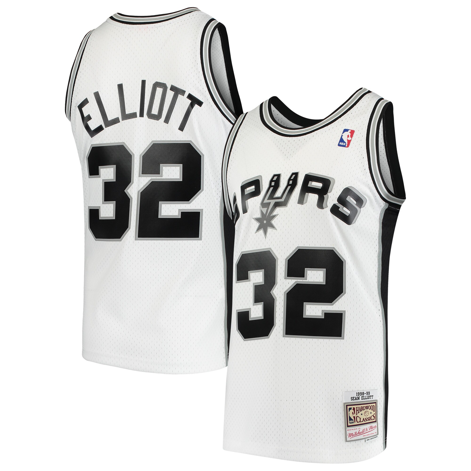 Sean Elliott San Antonio Spurs Mitchell & Ness Hardwood Classics Swingman Jersey - White - vstockx