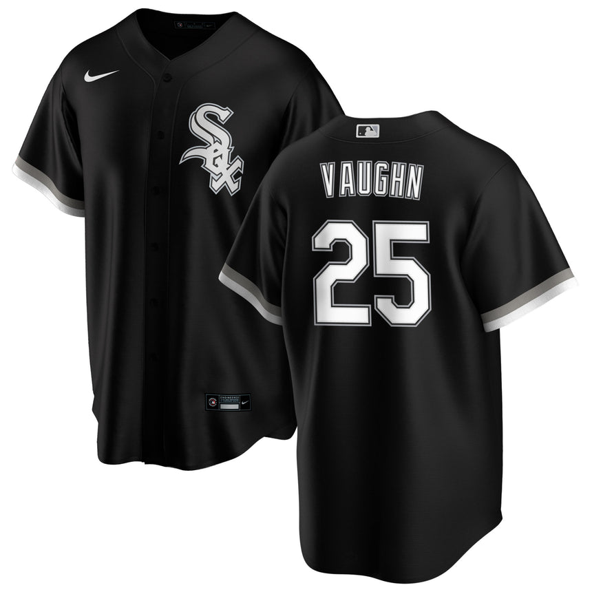 Men's Andrew Vaughn Chicago White Sox Black Alternate Premium Stitch Replica Jersey - vstockx